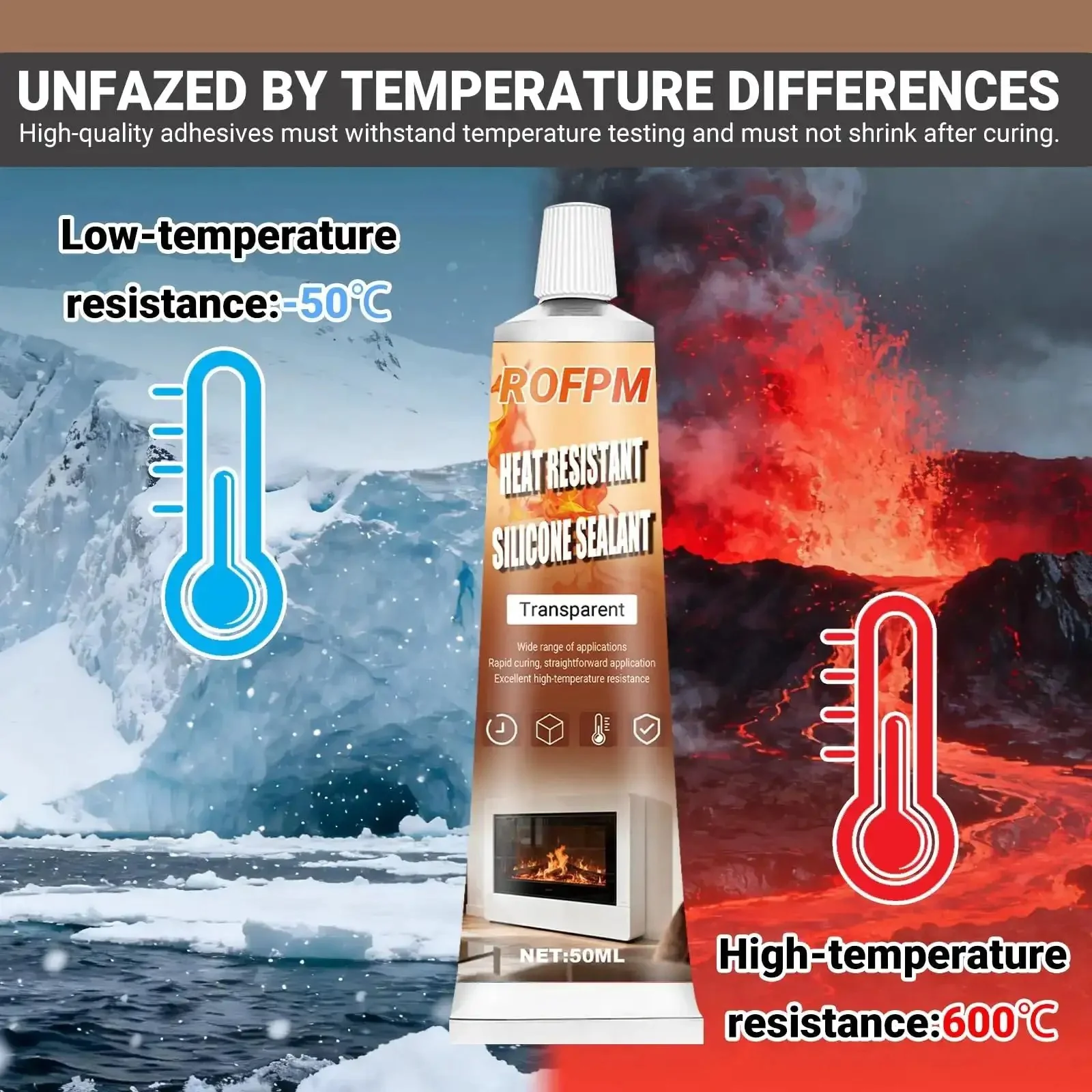 Heavy Duty High Heat Silicone Sealant Set 100ml Clear Heat Resistant Glue Ultra Durable Waterproof Sealant For Fireplace Oven Microwave Stove Cooktop Grill No Mess Pack Of 2 - Image 6
