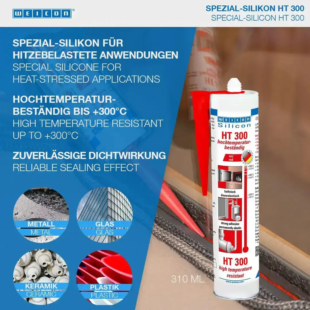 Heavy Duty High Temp Silicone Sealant For Sealing Bonding And Insulating Withstand Up To 572 Fahrenheit Red For Oven Chimney Adhesive In Home And Industrial Use Two Point Eight Ounce - Image 8