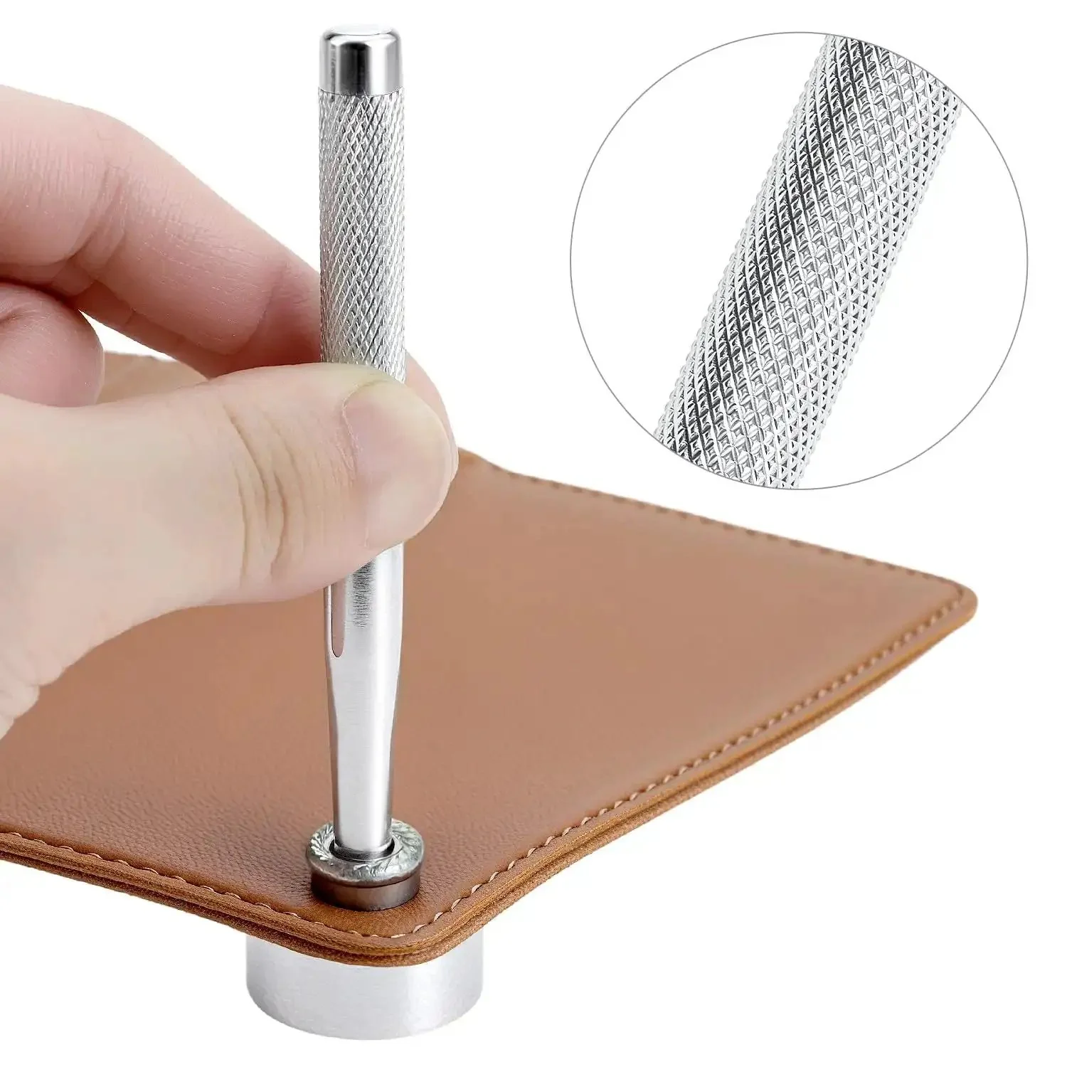 Heavy Duty Hole Punch Set 11 Piece Carbon Steel Punch And Rivet Tool Kit With Round Die Punches From 2.5mm To 15mm Rust Resistant And Durable For Leather Fabric And DIY Projects - Image 4