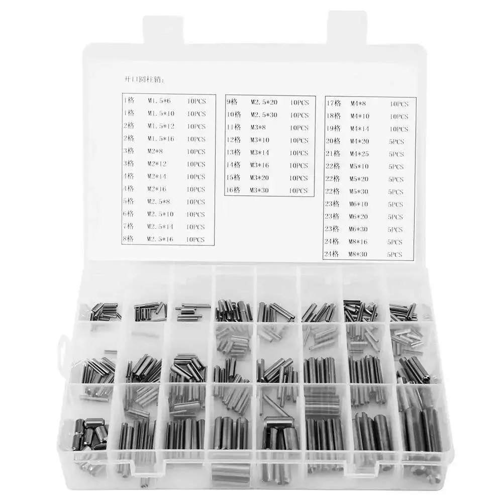 Heavy Duty Hollow Spring Pins Set 280 Pcs Stainless Steel Clamping Sleeves Assortment M1.5 Through M8 With Durable Storage Box For Machine Shop And Industrial Uses - Image 5