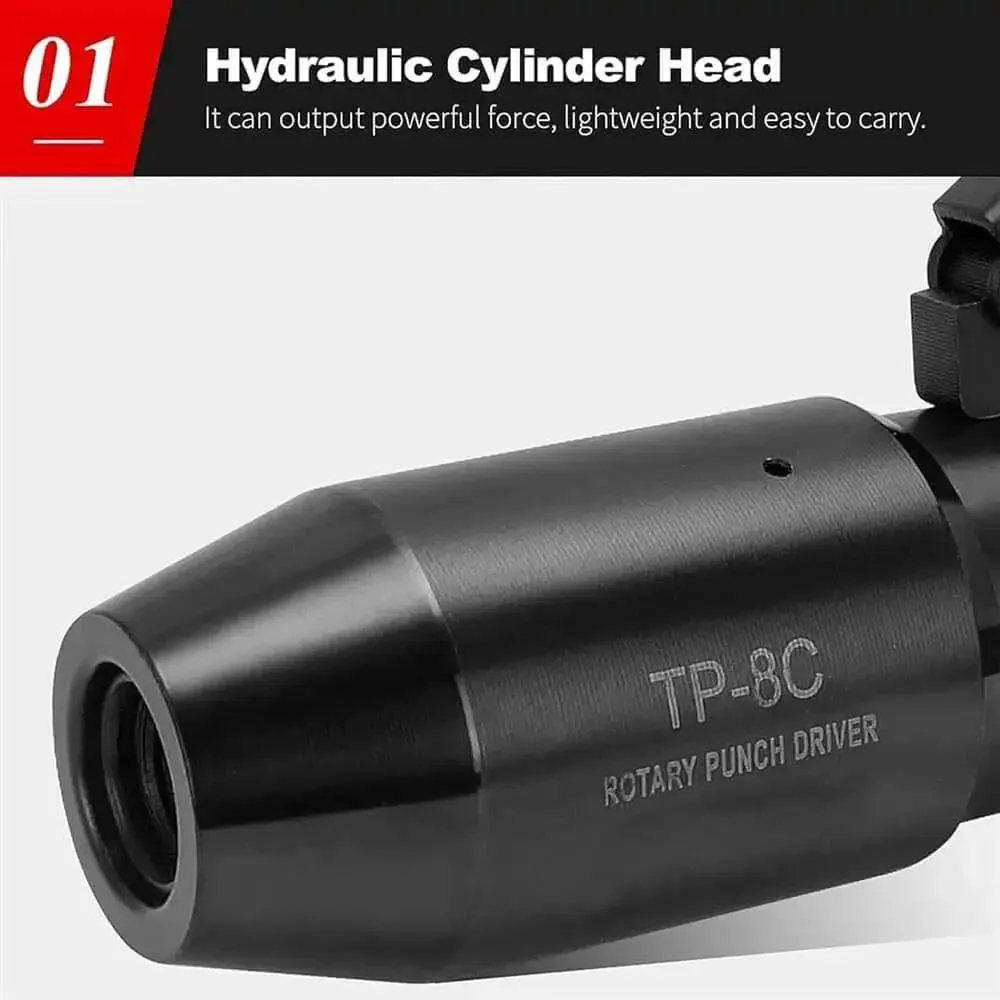 Heavy Duty Hydraulic Knockout Punch Kit For Electrical Conduit Holes With Six Dies Spanning 22.5mm To 61.5mm Pro Grade Metal Sheet Hole Cutter 66KN Press Power A Real Workhorse For Distribution Boxes And Panels - Image 7