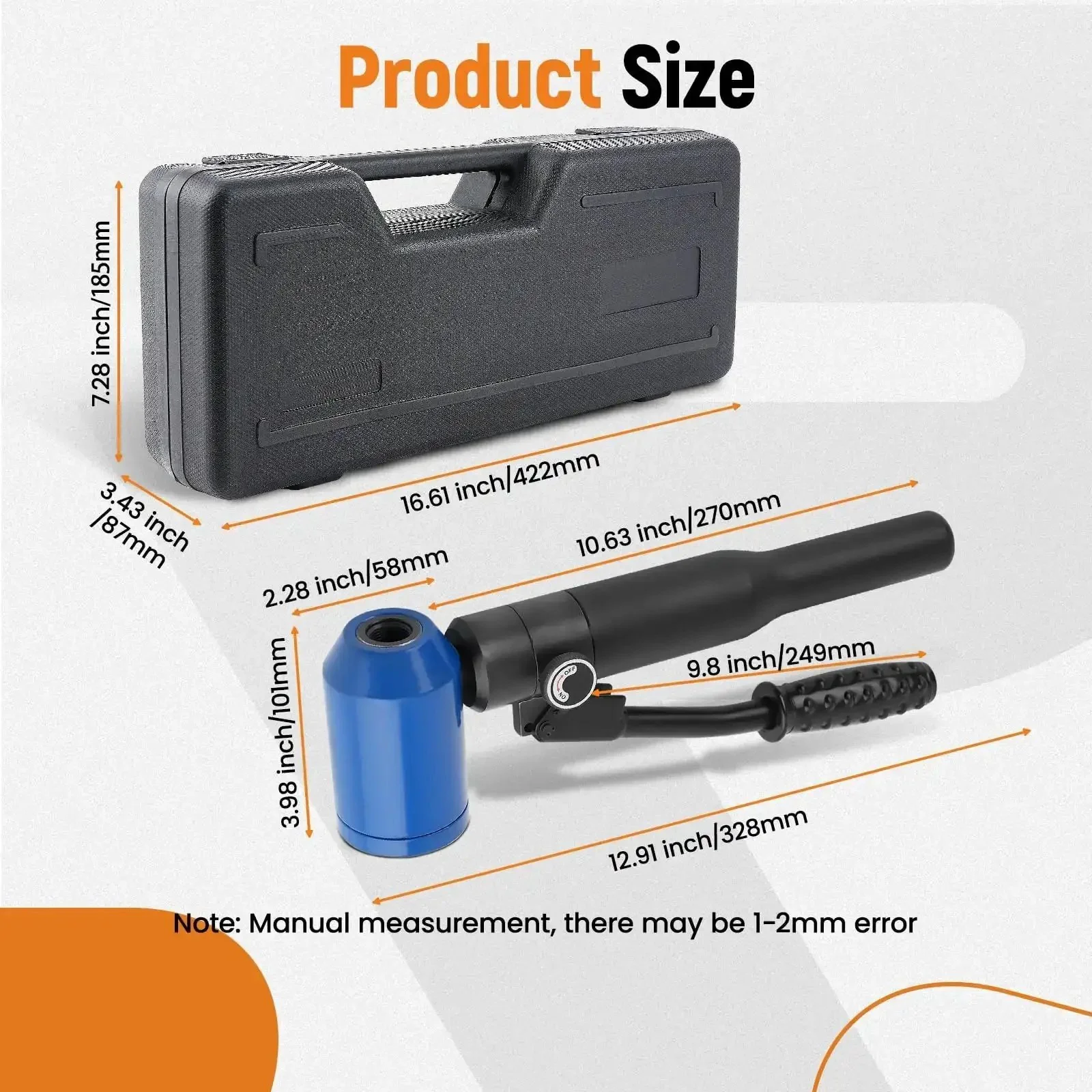 Heavy Duty Hydraulic Knockout Punch Kit One Half Inch To Two Inch Conduit Hole Cutter Set Beefy 8 Ton KO Tool For Metal Sheets With 360 Degree Swivel Head Easy Install And Durable - Image 5
