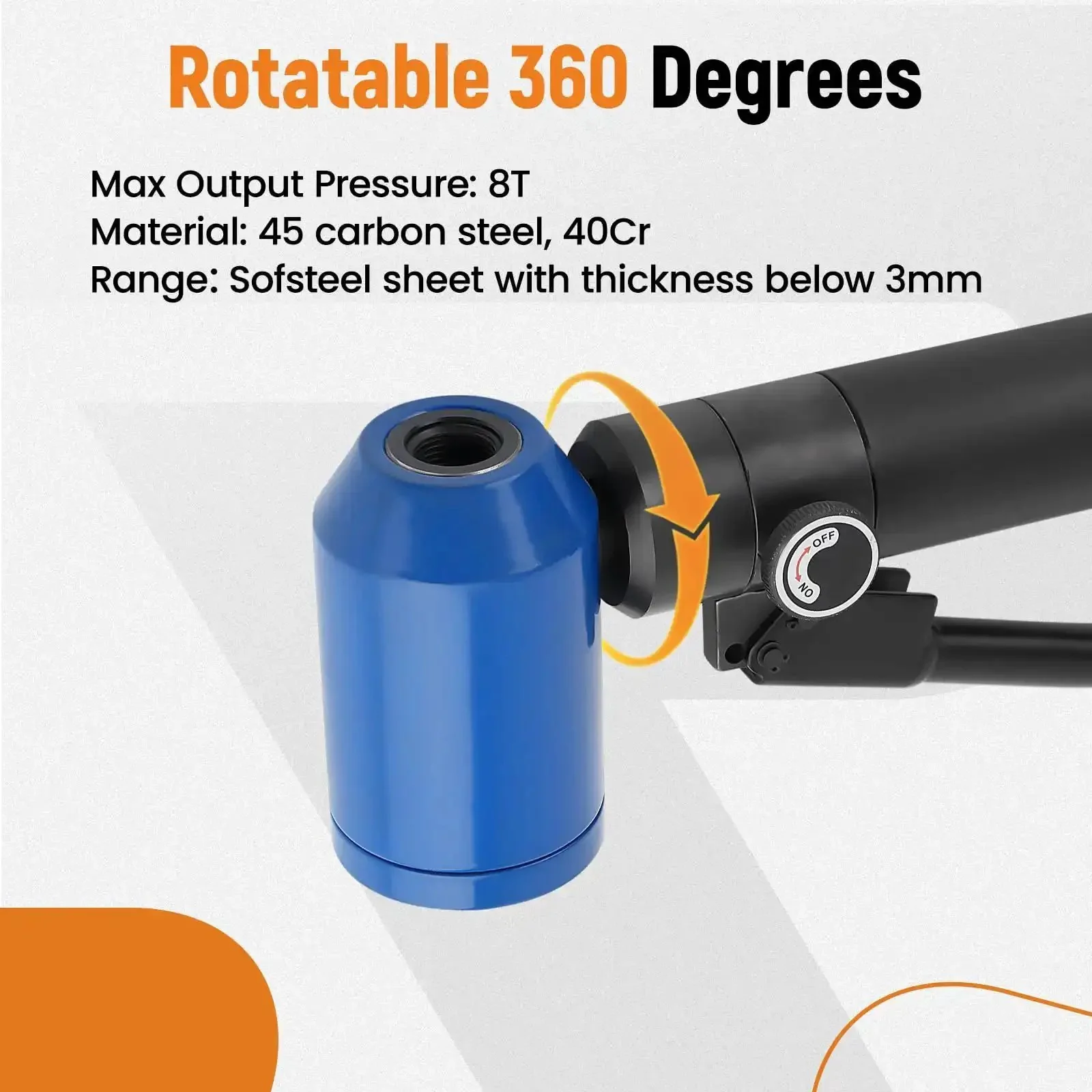 Heavy Duty Hydraulic Knockout Punch Kit One Half Inch To Two Inch Conduit Hole Cutter Set Beefy 8 Ton KO Tool For Metal Sheets With 360 Degree Swivel Head Easy Install And Durable - Image 9