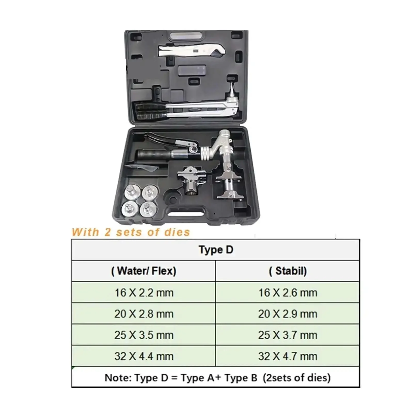 Heavy Duty Hydraulic Pex Press Tool IG-1632AZ For 16-32mm Pipes, REHAU System Ready, Includes Two Sets Of Dies, Pex Pressing And Expanding Kit For DIY Beginners, Aluminum Alloy Body, 5T Crimp Power, Quick Clamp - Image 4