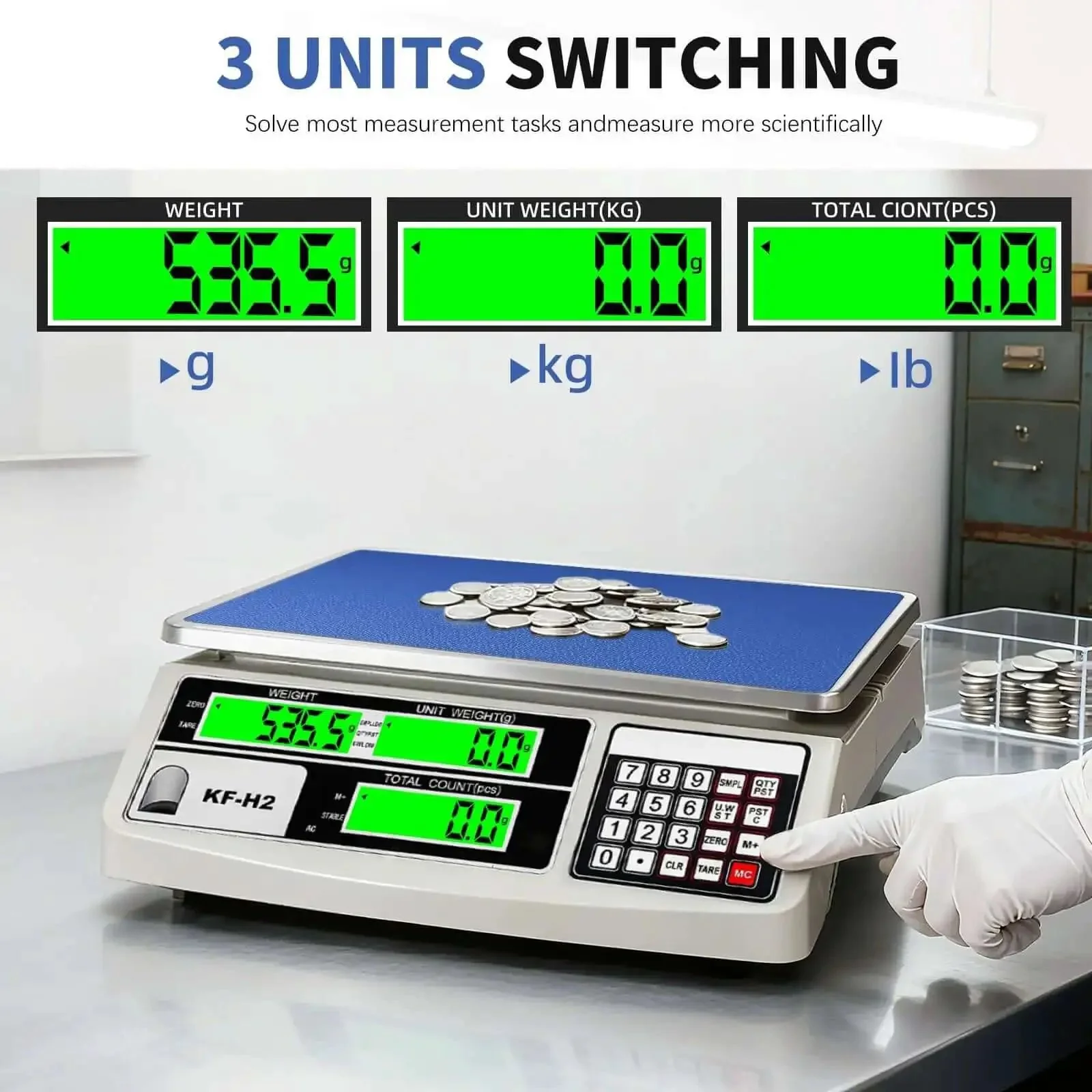 Heavy Duty Industrial Counting Scale With 30kg Capacity And 0.5g Precision For Coins And Parts Rock Solid Pro Grade Digital Scale With RS232 Port For PC Or Printer Switchable Units Kg G Lb Clear LCD Display USA Sensor For Accurate Readings - Image 6
