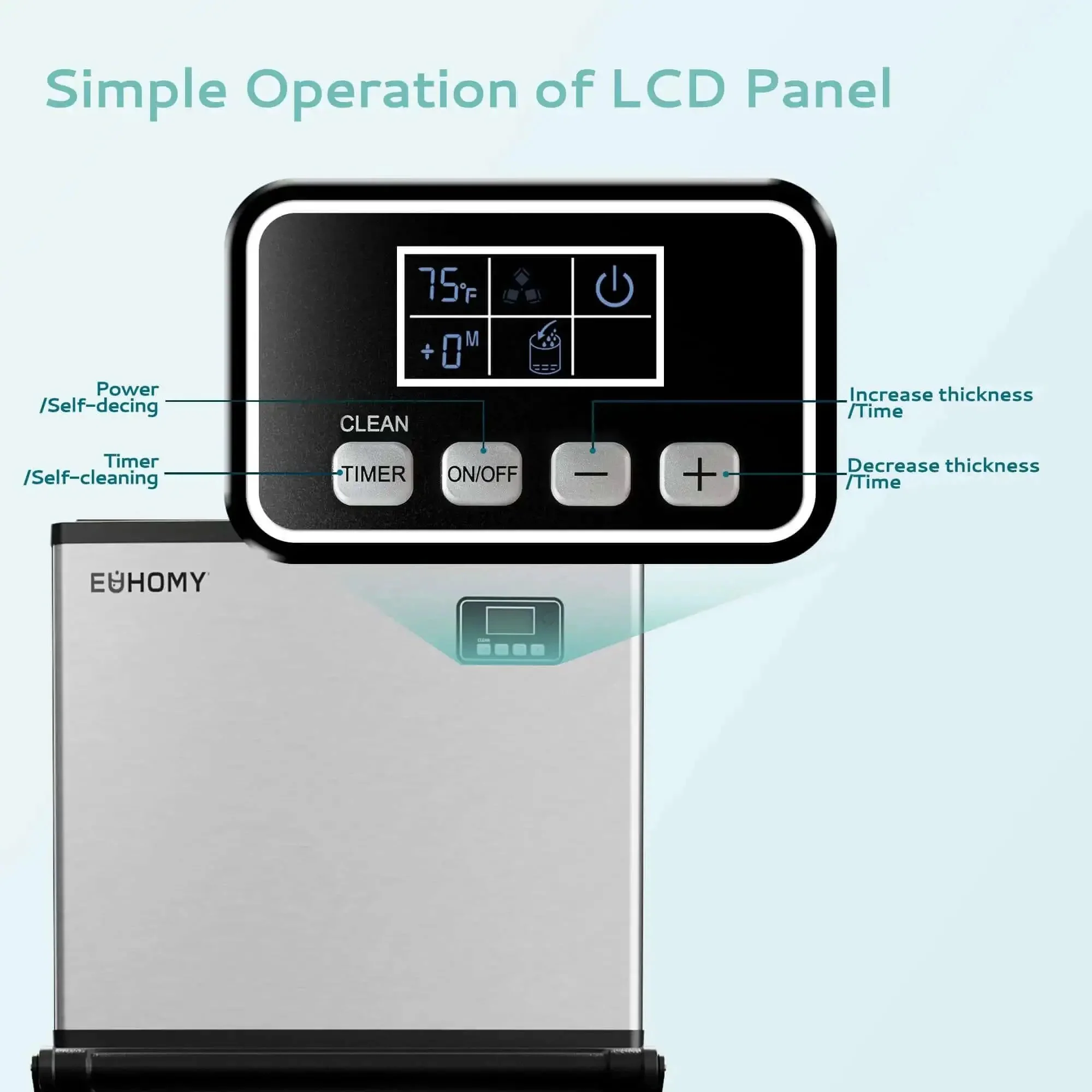 Heavy-Duty Industrial Ice Maker Machine With 450 Lbs Per 24 Hours Output And 250 Lbs Storage Bin ETL Certified Stainless Steel Clear Ice Maker For Bar Cafe Restaurant - Image 5