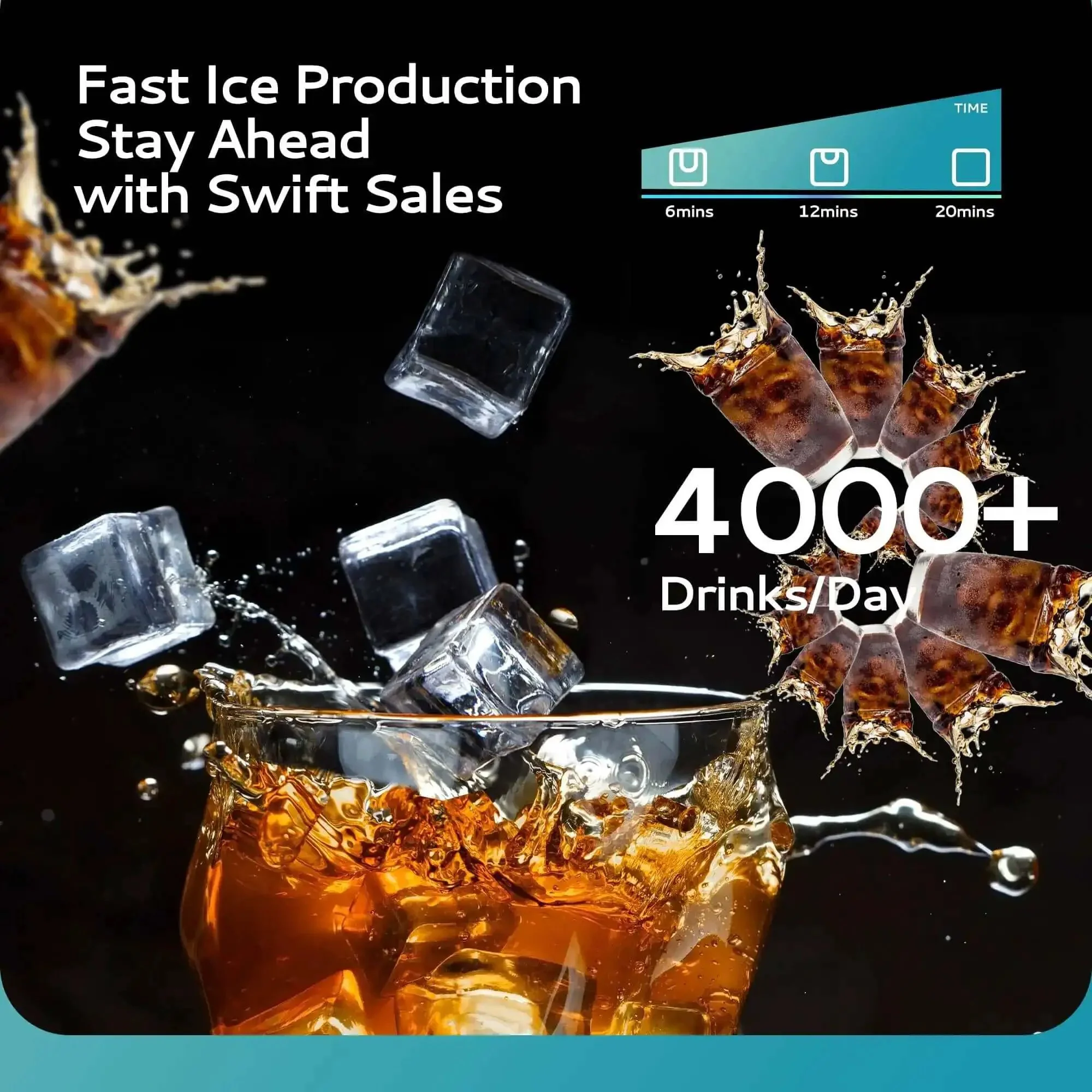 Heavy-Duty Industrial Ice Maker Machine With 450 Lbs Per 24 Hours Output And 250 Lbs Storage Bin ETL Certified Stainless Steel Clear Ice Maker For Bar Cafe Restaurant - Image 6