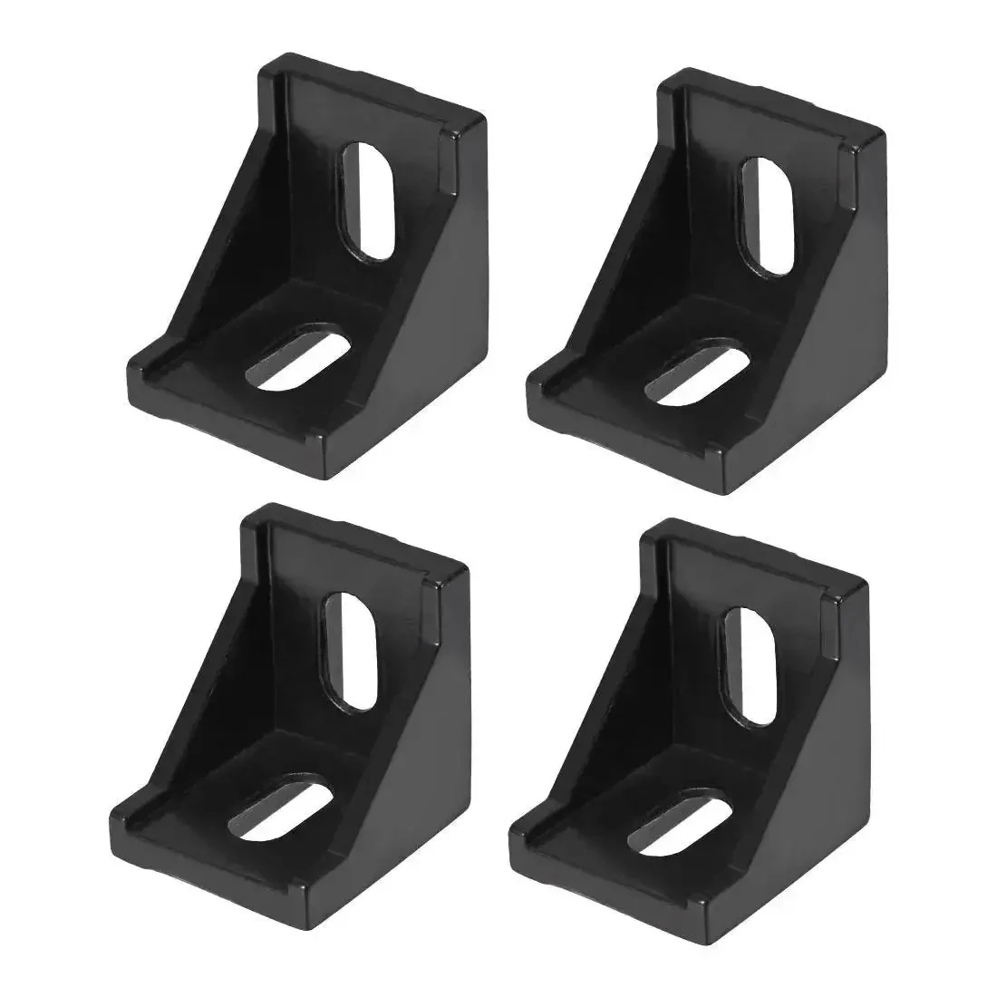 Heavy Duty Inside Corner Bracket Gusset for 4040 Aluminum Extrusion, 40x40mm, 4 Pack Black, Built Tough for DIY Furniture and Cabinet Reinforcement on Tables, Shelves, Racks, and Outdoor Projects