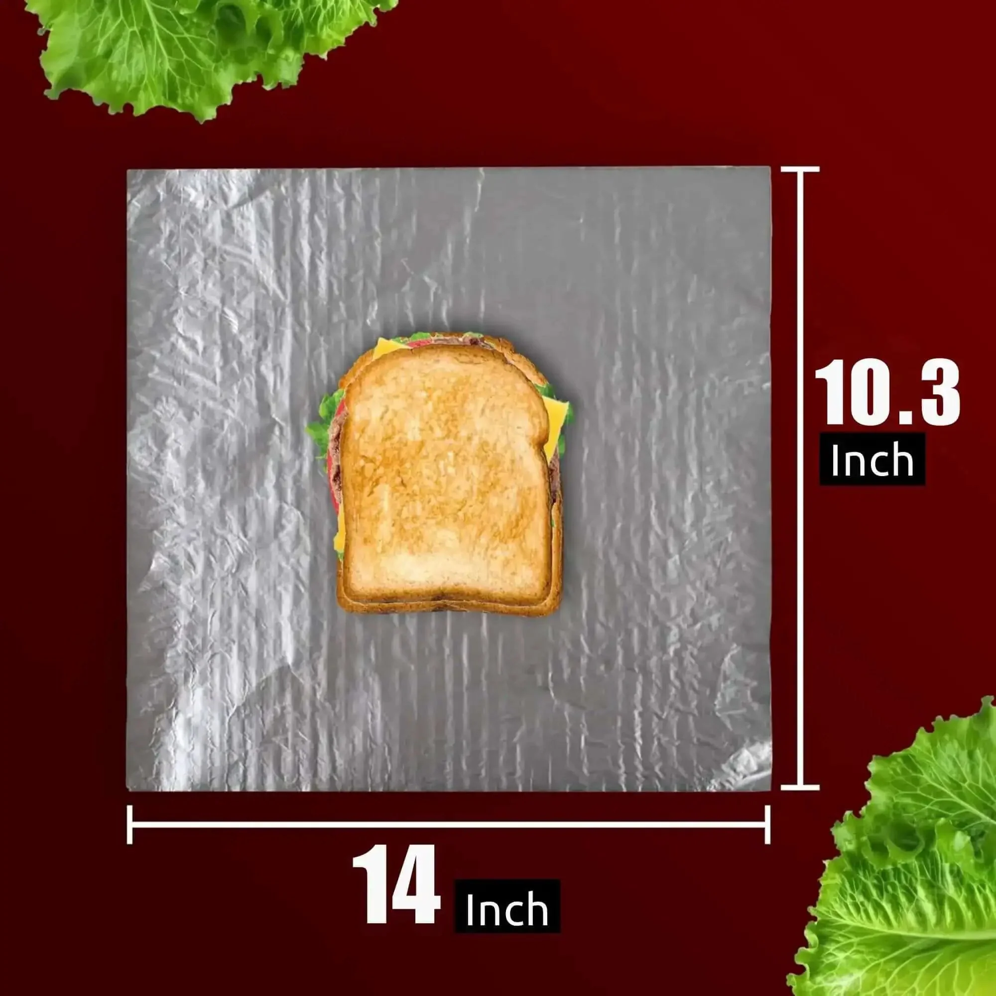 Heavy Duty Insulated Aluminum Foil Sheets Keep Food Hot Or Cold For Hours 50 Pack 14 Inch By 10.3 Inch Disposable Wraps For Sandwiches Burgers Burritos BBQ Takeout Food Trucks Deli Catering And More - Image 6