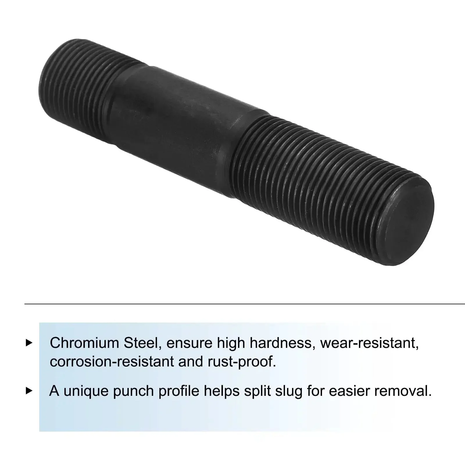 Heavy Duty Knockout Punch Draw Stud M20x1.5 Thread 126mm Length Chromium Steel Heat Treated Pro Grade Durable Replacement For Hydraulic Drivers Hole Making Kit For Metal Fabrication - Image 3