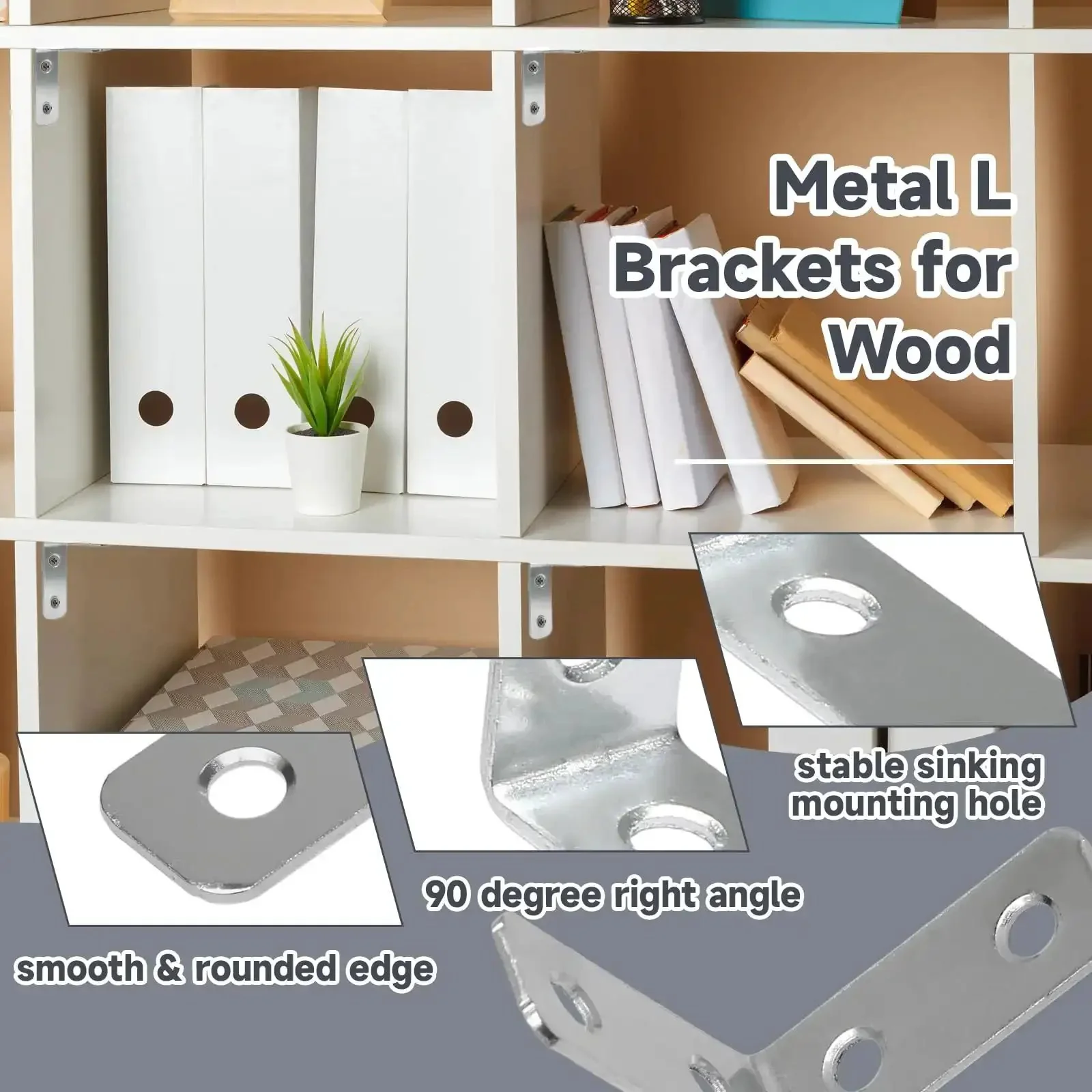 Heavy Duty L Bracket Corner Braces 20 Pack 1.5 Inch Right Angle Mounts For Wood Shelves Cabinets And DIY With Zinc Plated Screws Steel Corner Supports For Strong Furniture - Image 6
