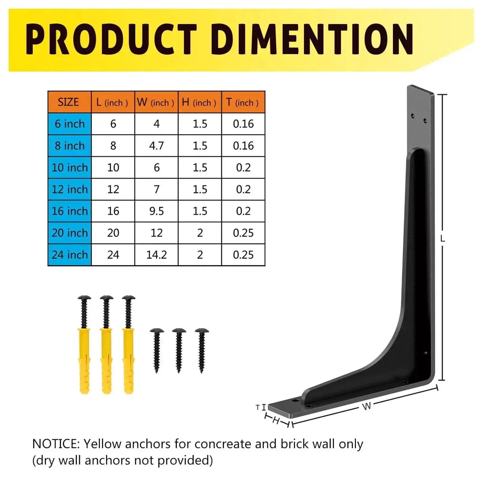 Heavy Duty L Shape Shelf Brackets Pack Of 2 Strong Metal Shelf Supports With 300lbs Max Load Corner Brace For Shelves And Counters Fits 6 To 8 Inch Deep Shelves 6x4 Inch Brackets Built To Last - Image 7