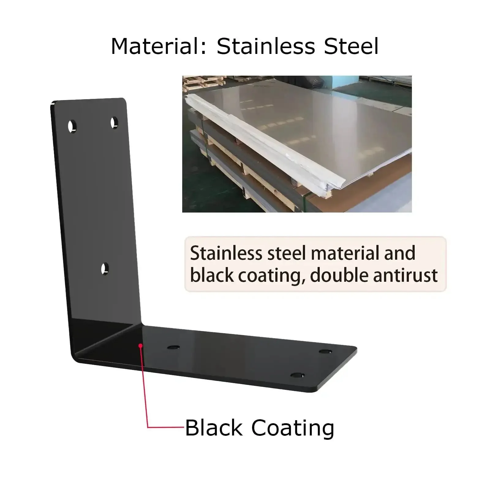 Heavy Duty L Shaped Corner Brackets For Raised Garden Beds Black Stainless Steel Angle Braces Large Metal Iron Brackets For Wood Rust Proof Shelf Support And Corner Reinforcement Built To Last For DIY Projects - Image 5