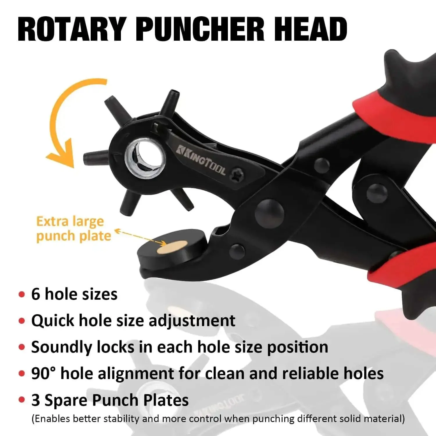 Heavy Duty Leather Hole Punch Set With Rotary Puncher Multi Size Belt Hole Maker Kit Includes Spare Plates And Storage Case Fast Easy Belt Repair For Reusing Belts - Image 5