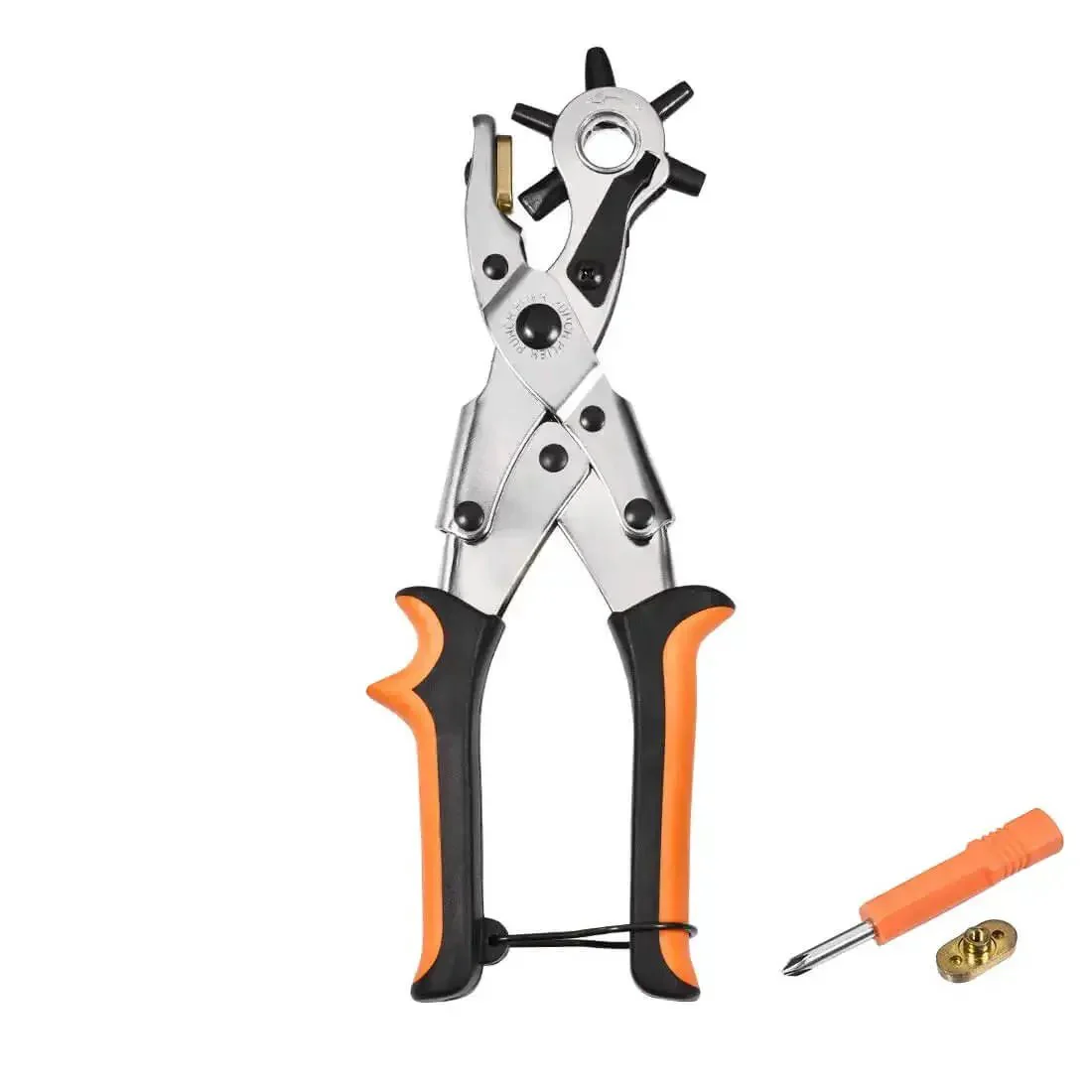Heavy Duty Leather Hole Punch Tool 3 In 1 With Rotating Punch Head 6 Hole Sizes For DIY Craft And Home Projects 250mm Steel Punch Tool With Drop Forged Durability