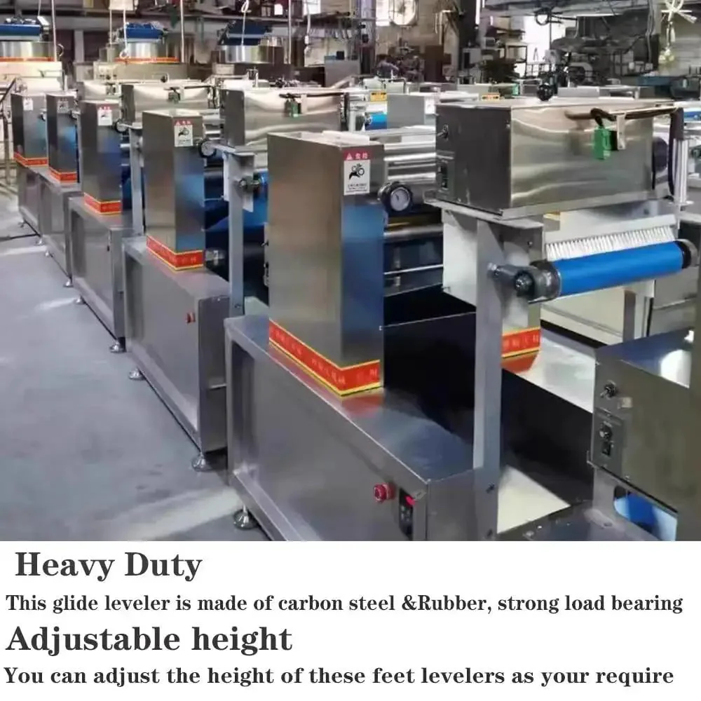 Heavy Duty Leveling Screw Leg With 3.94 Inch Diameter Base, 150 Millimeters Long, Adjustable Leveling Feet M30 Thread, 5500 Lb Capacity For Workbenches, Machines, And Cabinets, Chrome Plated Anti Skid Base, Carbon Steel - Image 4