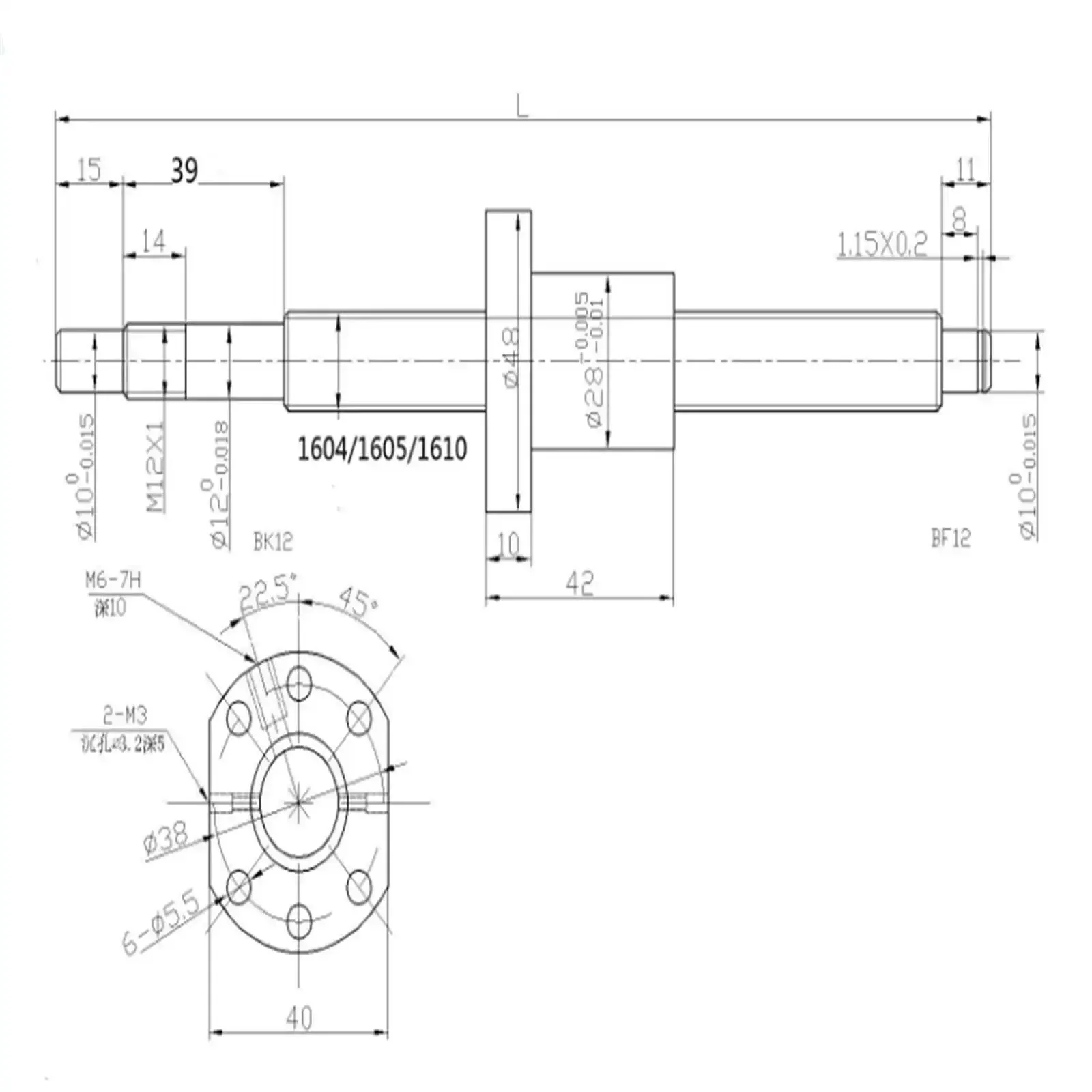 Heavy Duty Linear Guide And Ball Screw Kit For Diy Cnc Routers Lathes Mills With Two Hgr20 400mm Rails RM1605 400mm Screw End Supports BF12 BK12 DSG16H Nut Housing Coupler And Four Blocks - Image 3