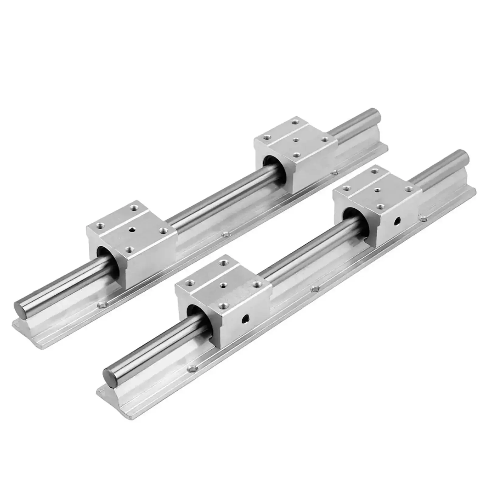 Heavy Duty Linear Rail Kit With 200mm Rails And SBR12UU Slider Blocks End Stops For CNC Routers And 3D Printers Includes Two Rails And Four Blocks For Smooth Motion And High Precision Ready To Go