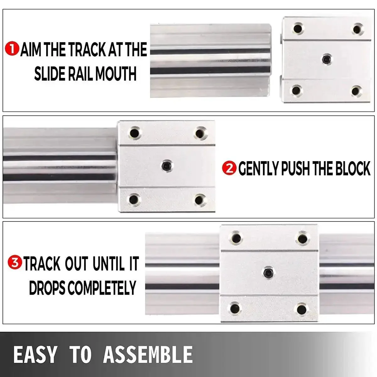 Heavy Duty Linear Rail Kit With 200mm Rails And SBR12UU Slider Blocks End Stops For CNC Routers And 3D Printers Includes Two Rails And Four Blocks For Smooth Motion And High Precision Ready To Go - Image 3