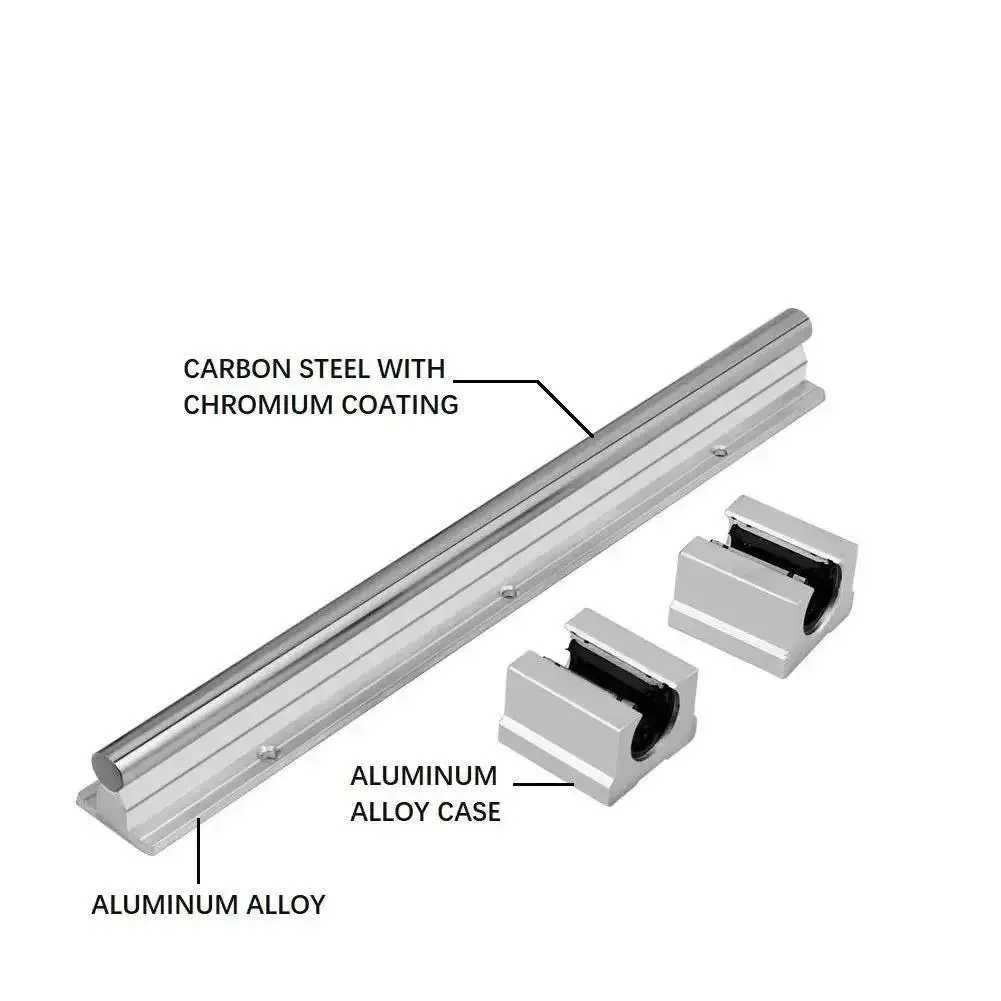 Heavy Duty Linear Rail Kit With 200mm Rails And SBR12UU Slider Blocks End Stops For CNC Routers And 3D Printers Includes Two Rails And Four Blocks For Smooth Motion And High Precision Ready To Go - Image 7