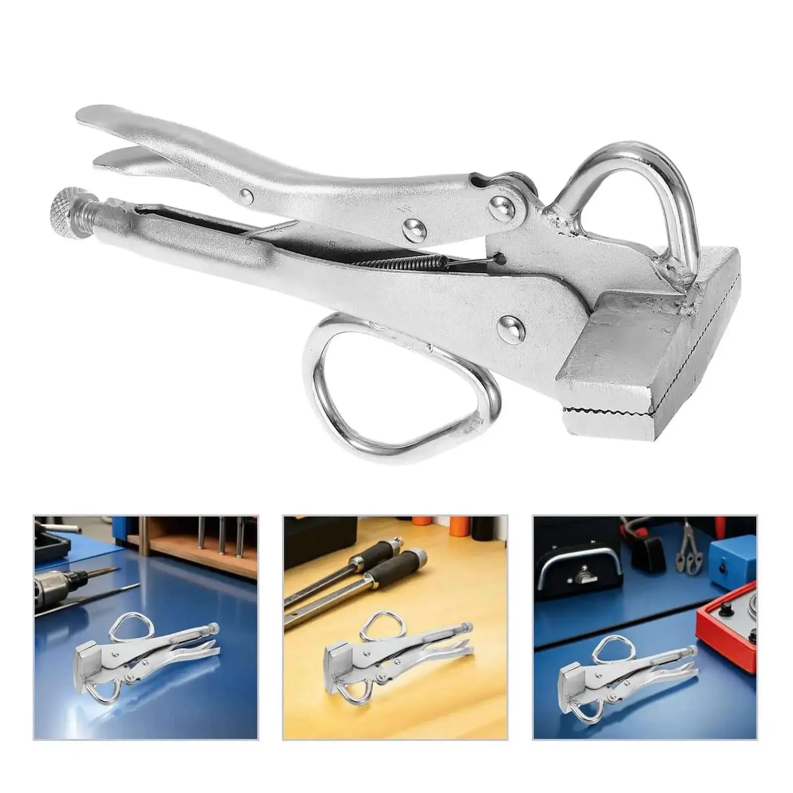 Heavy Duty Locking Pliers Welding Clamp For Auto Body Repair And Sheet Metal Work Adjustable Pulling Pliers With Wide Duckbill Jaw Multi Function Steel Clamp Tool For Dent Repair And Vehicle Maintenance - Image 2