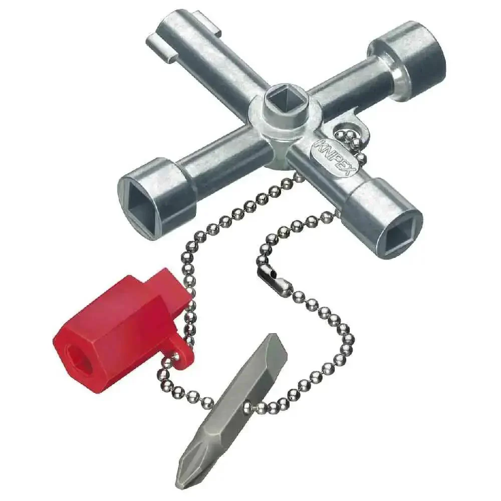 Heavy-Duty Long Reach Control Cabinet Keys For Gas Water And Electrical Shutoffs 3 Inch Tool For Building Installations HVAC Systems Shutoff Valves Mains Switchboards Electrical Panels And Control Cabinets