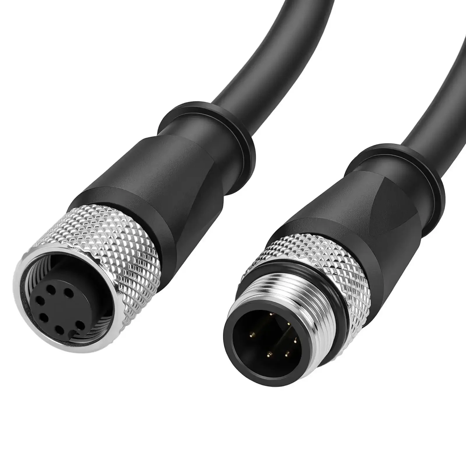Heavy Duty M12 6 Pin A Coded Cable For Industrial Actuators And Sensors Waterproof IP Rated Male To Female Connector PVC Or PUR Jacket 1M To 50M Length Easy Hookup For Tough Automation Projects