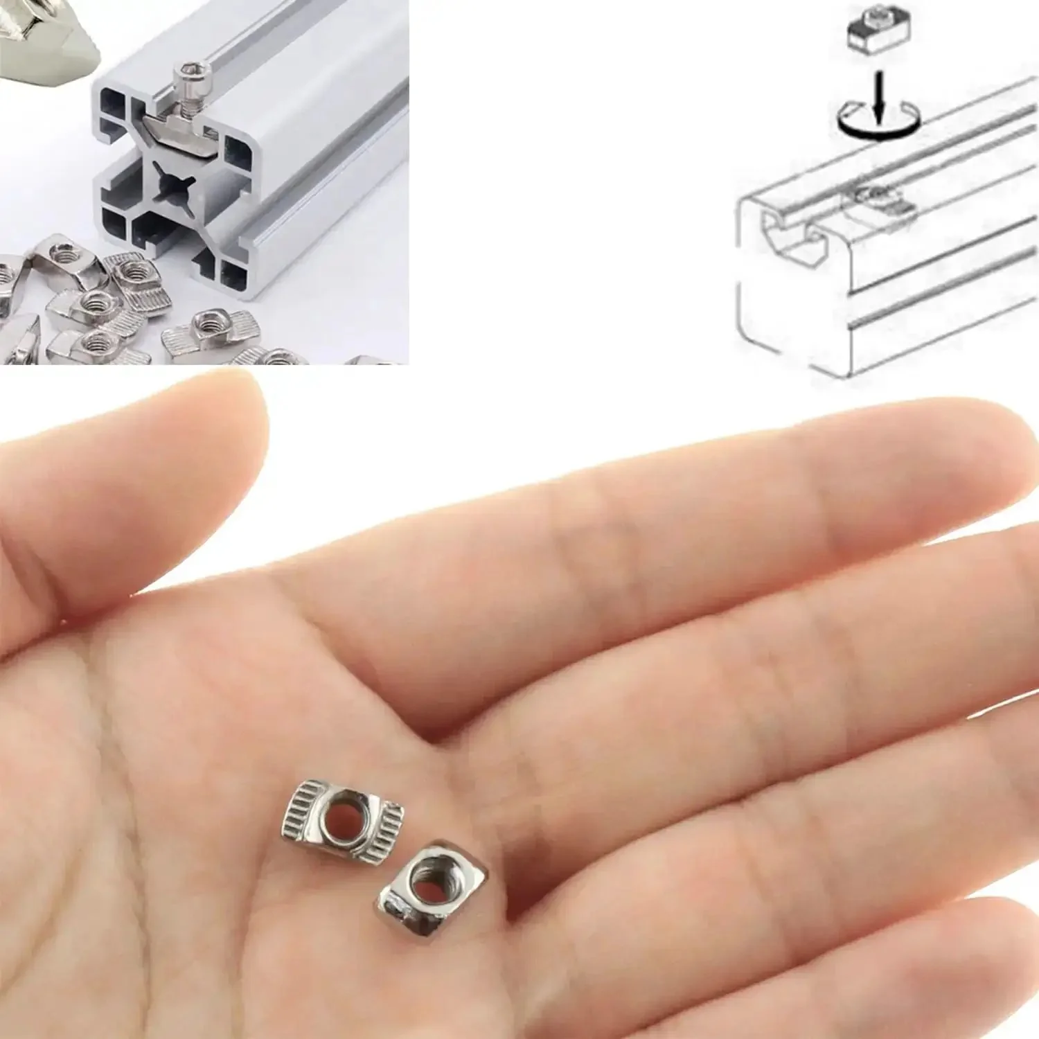 Heavy Duty M4 T Slot Nuts Set 100 Pieces Nickel Plated Carbon Steel Half Round Sliding Fasteners For 2020 Series Aluminum Extrusion Profiles And DIY Projects Built To Last - Image 4