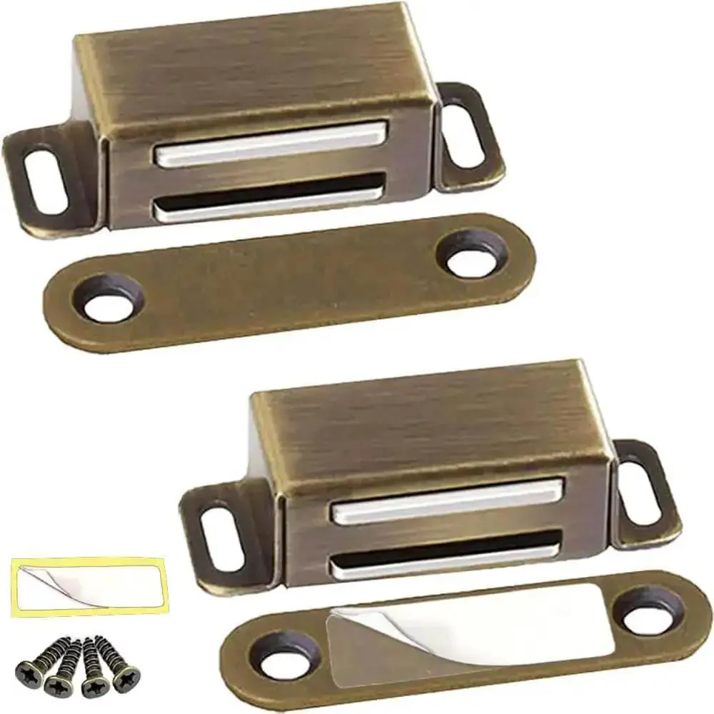 Heavy Duty Magnetic Cabinet Catches 2 Pack Holds Up To 15 Lbs Cupboard Door Magnets Stainless Steel Closet RV Marine Kitchen Bathroom Drawer Latch Hardware