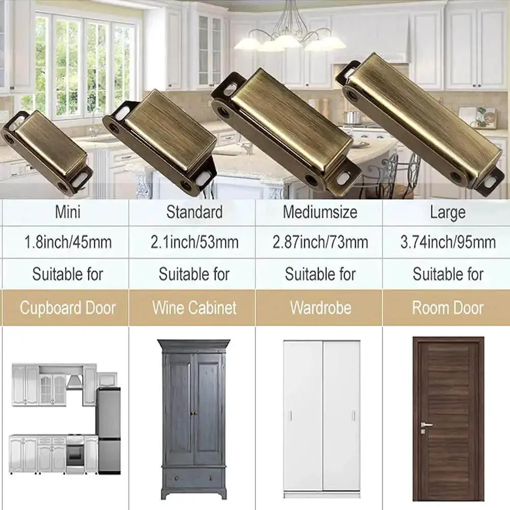 Heavy Duty Magnetic Cabinet Catches 2 Pack Holds Up To 15 Lbs Cupboard Door Magnets Stainless Steel Closet RV Marine Kitchen Bathroom Drawer Latch Hardware - Image 3