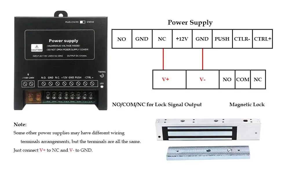 Heavy Duty Magnetic Lock With 600 Lbs Holding Force For 12V Access Control 5 Wire Output And LED Status Z And L Brackets Included Fail Safe NC Mode Aluminum Alloy Build 280 Kg Rock Solid No Fuss Door Security - Image 3