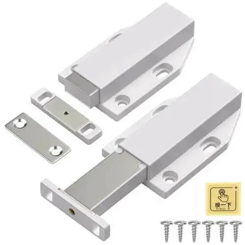Heavy Duty Magnetic Push Latch for Cabinets and Large Doors No Handle Push to Open Touch Latch White 2 Pack Ideal for Drawers and Kitchen Cabinets Magnetic Release Latch - Image 10