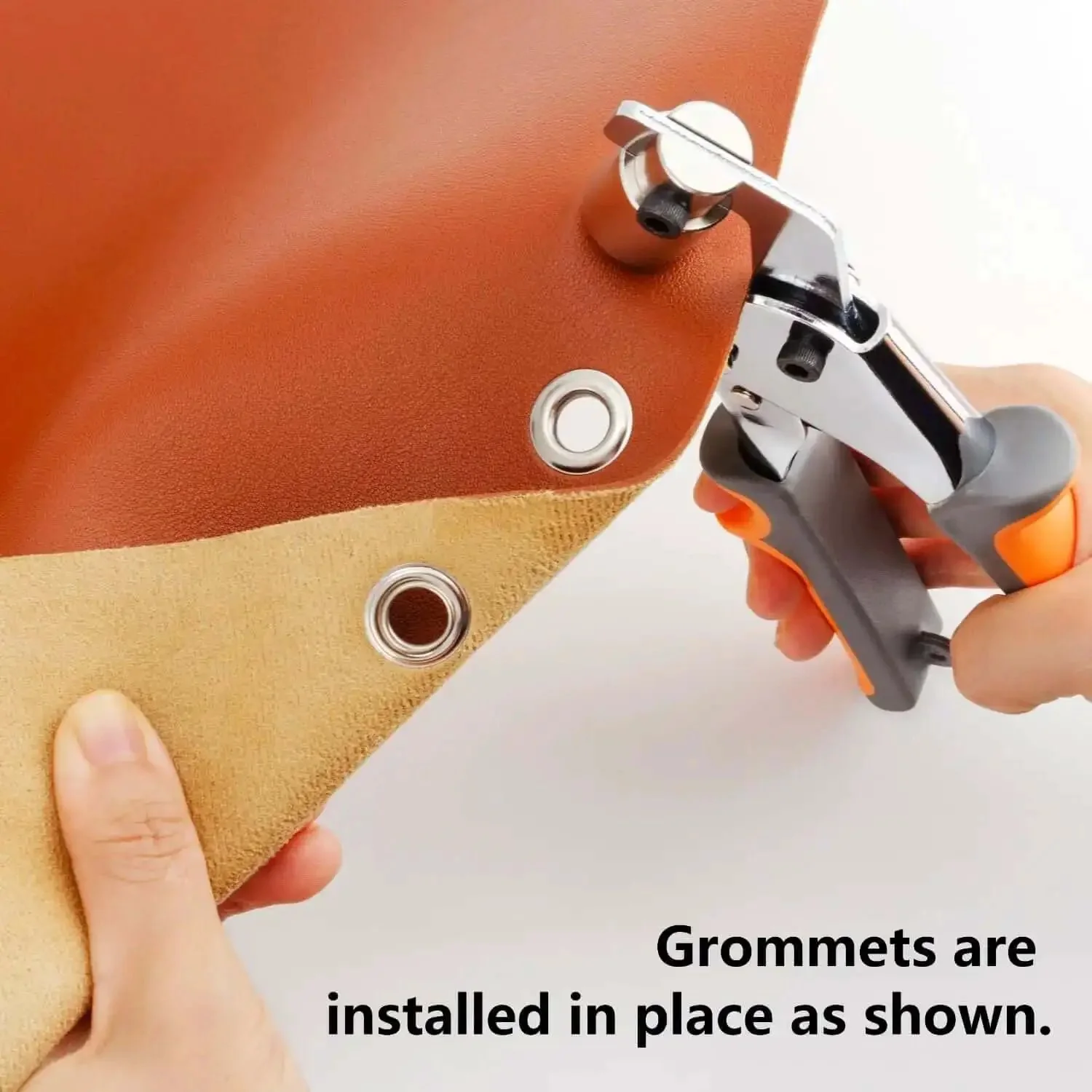 Heavy Duty Manual Grommet Press Kit With 500 Metal Eyelets For Fabric Tarps Banners And Curtains Easy Grip Comfort Handle Reduces Hand Strain And Lets You Install Three Eighth Inch Eyelets Fast And Clean - Image 4