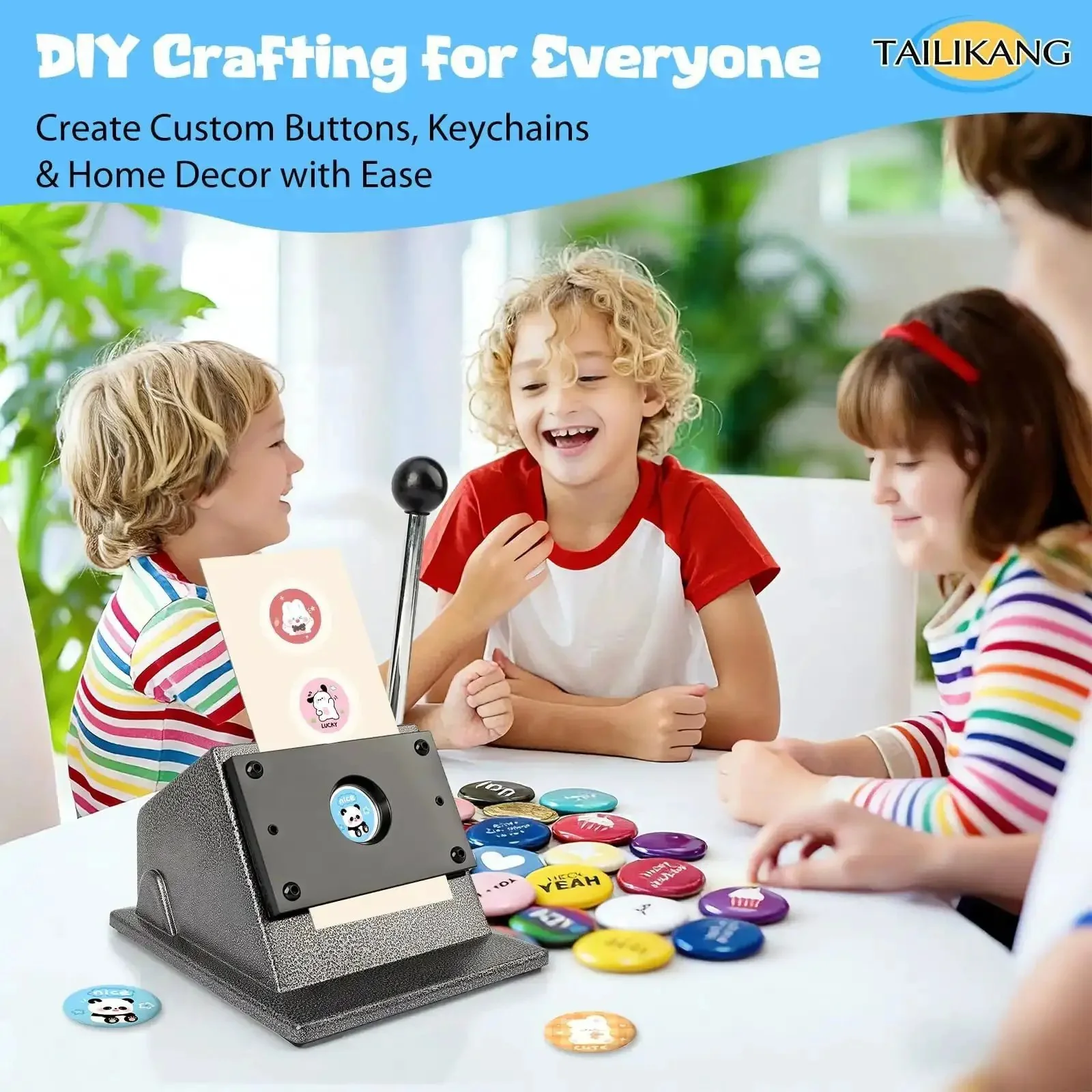Heavy Duty Manual Lever Circle Punch And Button Cutter, 35mm Circle Cut For 25mm Button Shells, 1 Inch Button Making Tool, Great For DIY Badges, Scrapbooking, Cardstock Crafting, Precise, Easy To Use, No-Brainer - Image 6
