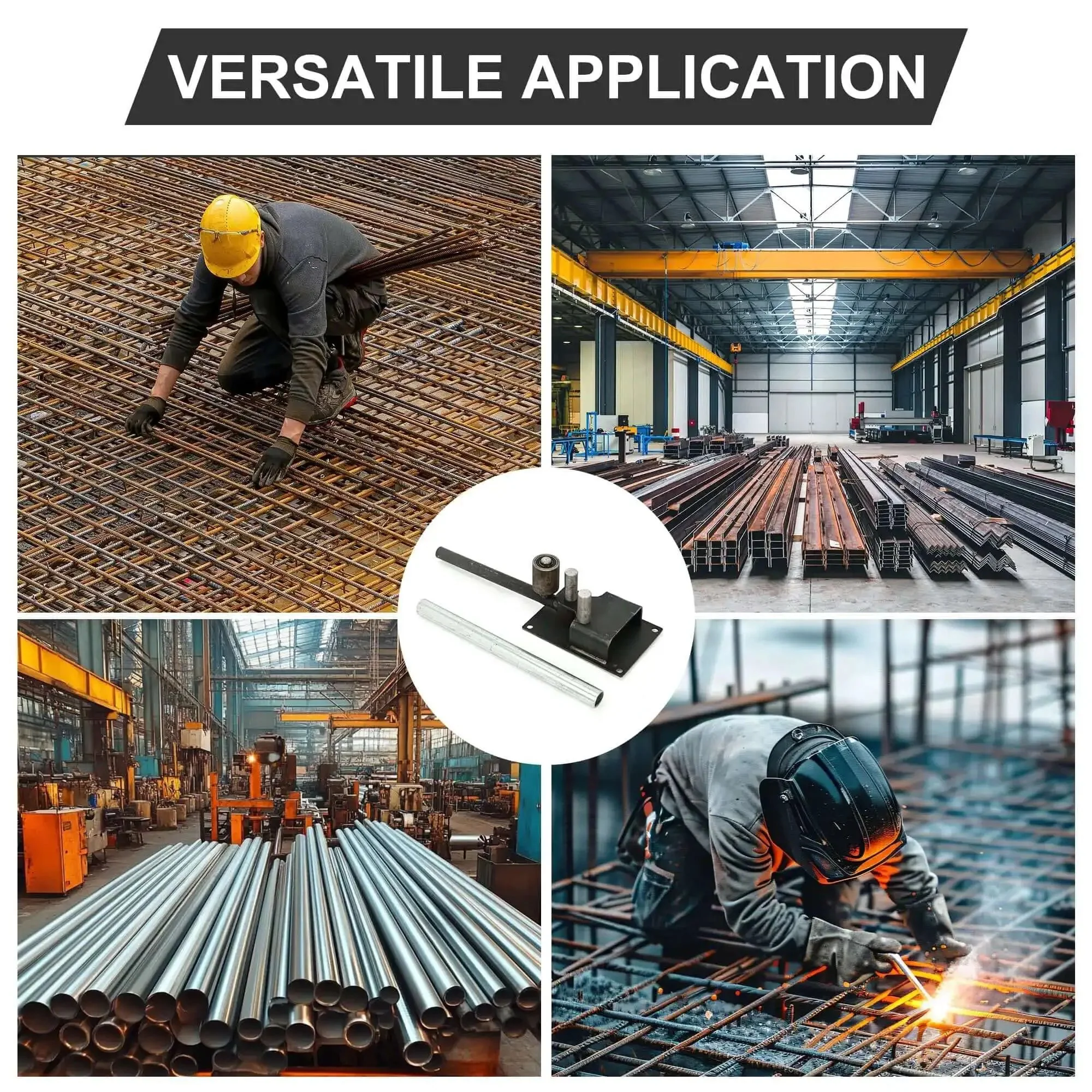 Heavy Duty Manual Rebar Bender For 4mm To 14mm Steel Rods, Industrial Metal Bending Tool, DIY Metalworking Hand Tool, Deformed Rod Folding Machine, Rugged Pro Grade Performance For Builders - Image 2