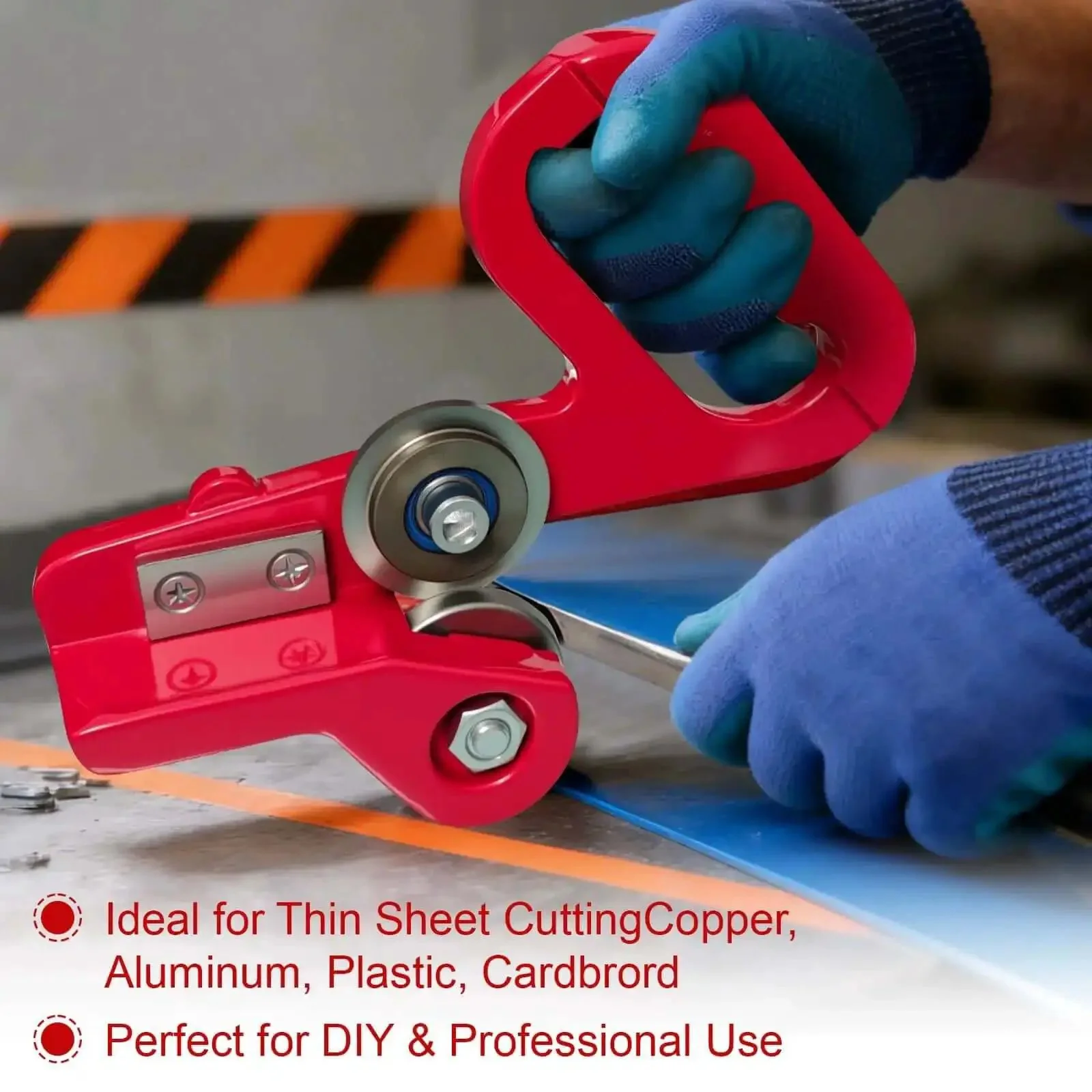 Heavy Duty Manual Sheet Metal Cutter With Replaceable Cr12 Wheels, Portable Handheld Rolling Disc Cutter For Aluminum And Color Steel Up To 0.6mm, Pro Grade Tool For Roofing, HVAC And Metalworking Projects - Image 2
