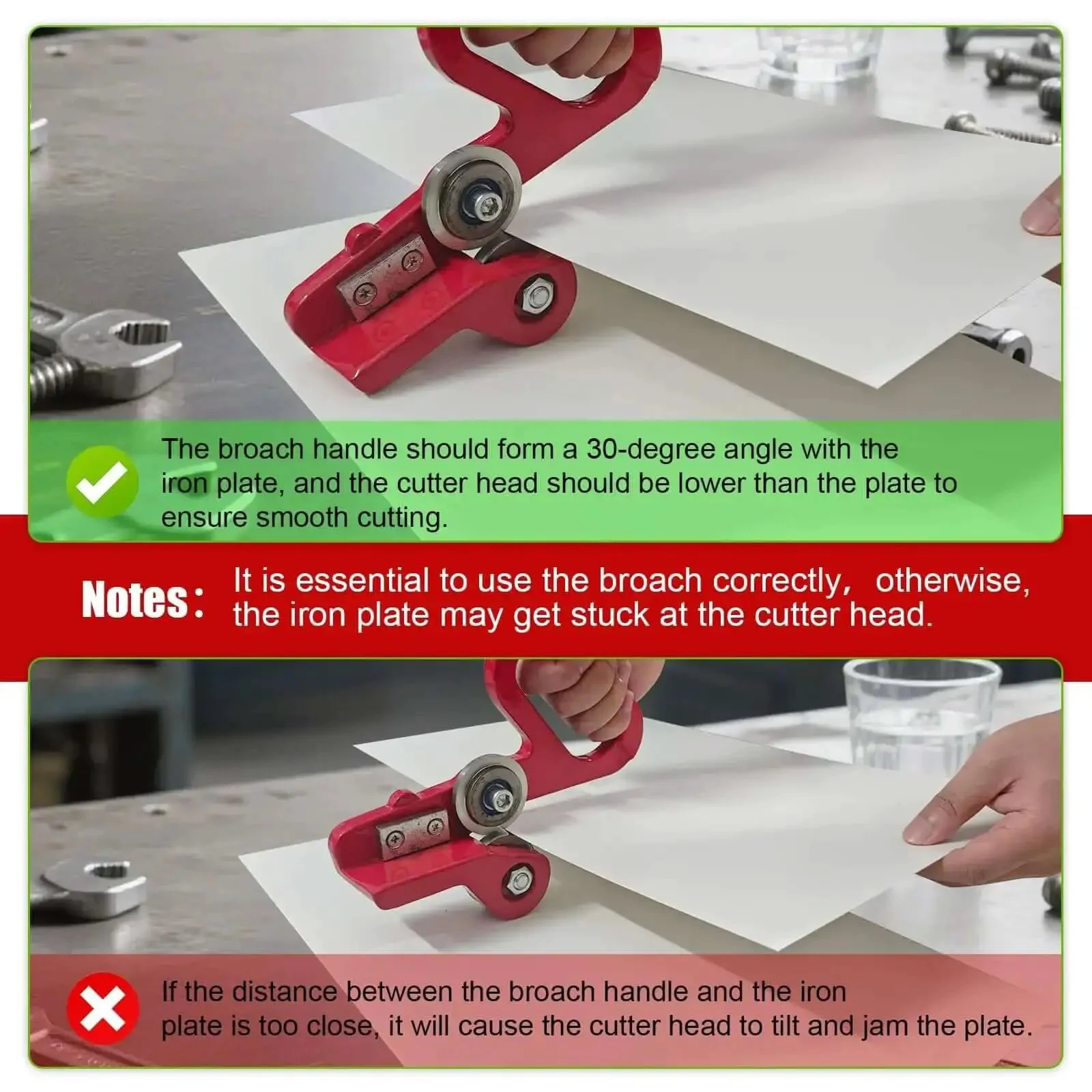Heavy Duty Manual Sheet Metal Cutter With Replaceable Cr12 Wheels, Portable Handheld Rolling Disc Cutter For Aluminum And Color Steel Up To 0.6mm, Pro Grade Tool For Roofing, HVAC And Metalworking Projects - Image 3