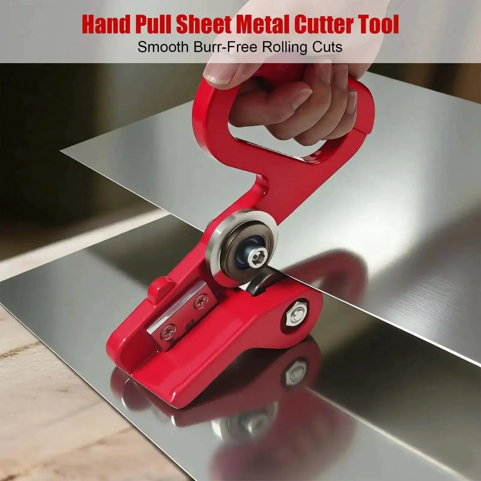 Heavy Duty Manual Sheet Metal Cutter With Replaceable Cr12 Wheels, Portable Handheld Rolling Disc Cutter For Aluminum And Color Steel Up To 0.6mm, Pro Grade Tool For Roofing, HVAC And Metalworking Projects - Image 6