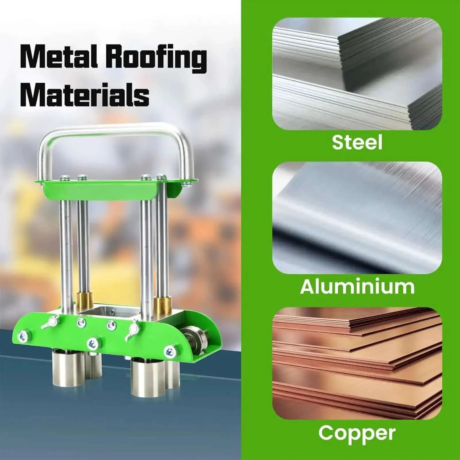 Heavy Duty Metal Bender Roller Tool For 0 To 90 Degree Bends In Steel Aluminum Copper With 8 Inch Shears For Metal Roofing Projects Ideal For DIY And Pro Metalworking On Thin Sheets From 0.3 To 1.0 Millimeters - Image 6