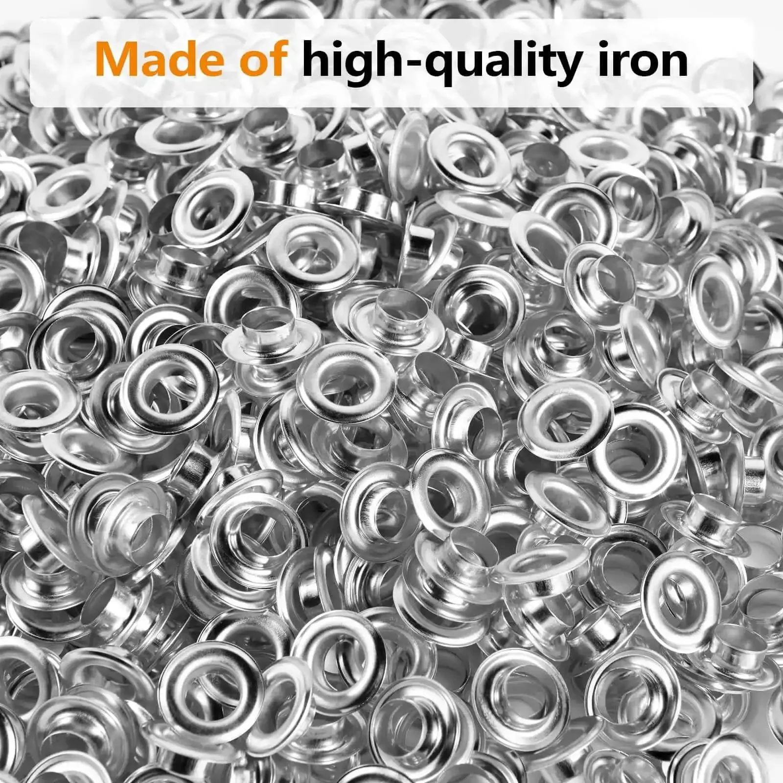 Heavy Duty Metal Grommets Kit 1000 Pieces Three Eighths Inch Eyelets And Washers For Banners Posters Fabric Clothes Leather Belts Punching Iron Silver Rust Resistant - Image 5