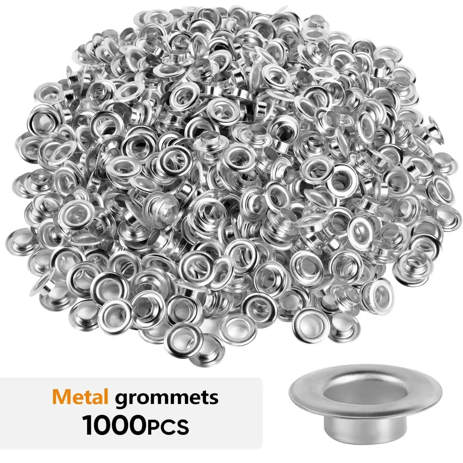 Heavy Duty Metal Grommets Kit 1000 Pieces Three Eighths Inch Eyelets And Washers For Banners Posters Fabric Clothes Leather Belts Punching Iron Silver Rust Resistant - Image 7