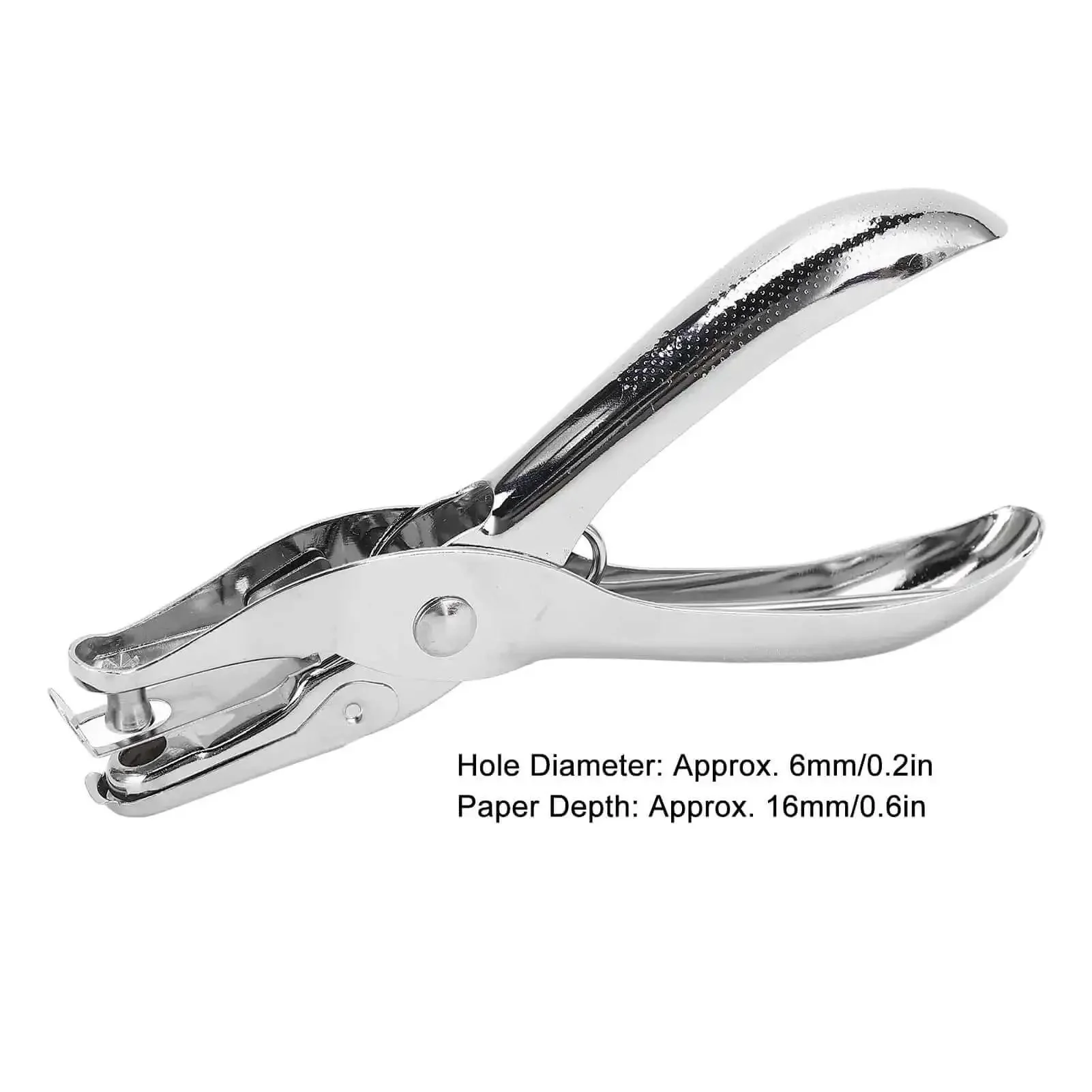 Heavy Duty Metal Single Hole Puncher For 8 Sheet Capacity With 6mm Punch Diameter And 16mm Throat Depth Slim Handle Plier Style Boss Level Office Punch Tool For Quick Document Management - Image 4