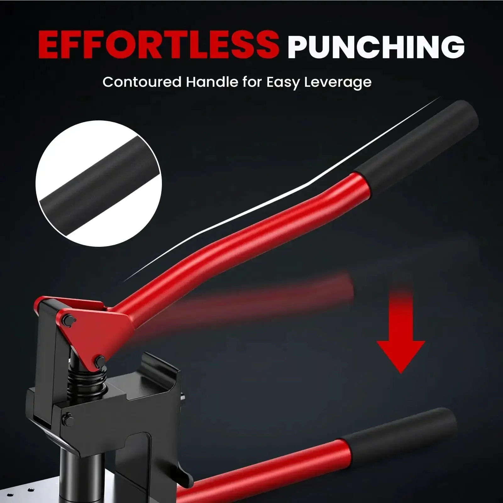 Heavy-Duty Metal Stud Punch Set With Seven Eighths Inch, One And One Eighth Inch, And One And Eleven Thirty-Seconds Inch Dies, 20 Gauge Capacity, Pro-Grade Manual Lever Hole Punch For Sheet Metal, Conduit Installation, Cabinet Fabrication And HVAC - Image 5