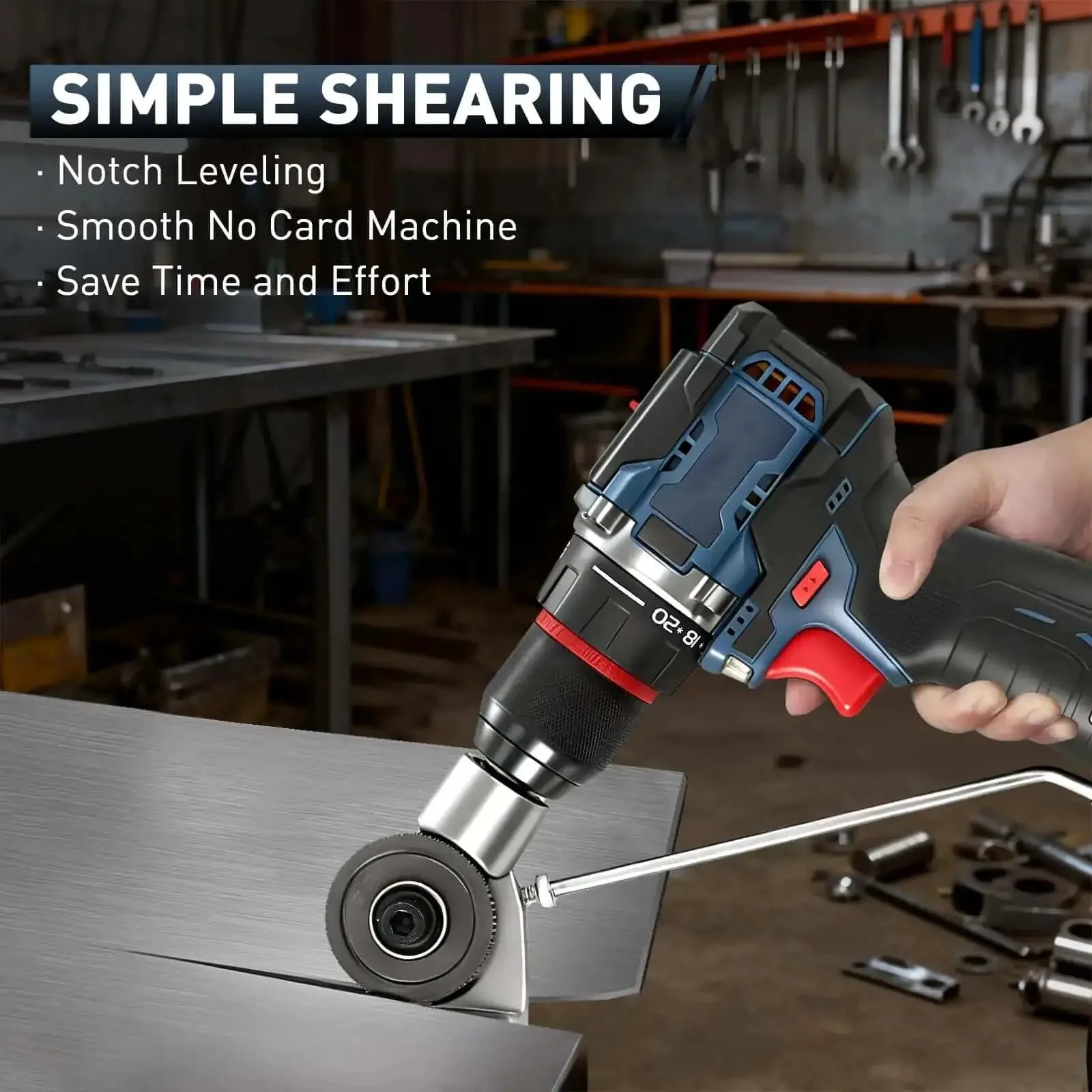 Heavy Duty Nibbler Drill Attachment For Electric Drills Be A Pro With This Double Cut Sheet Metal Cutter For Fast Clean Burr Free Edges On Iron Steel Aluminum Copper And Plastic Panels - Image 2
