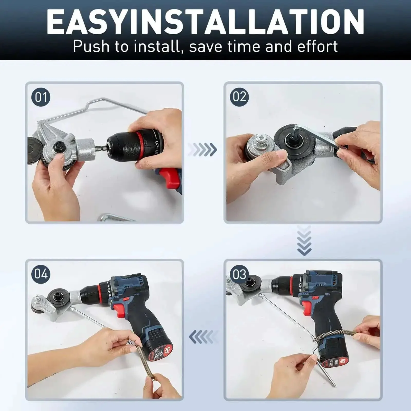 Heavy Duty Nibbler Drill Attachment For Electric Drills Be A Pro With This Double Cut Sheet Metal Cutter For Fast Clean Burr Free Edges On Iron Steel Aluminum Copper And Plastic Panels - Image 3