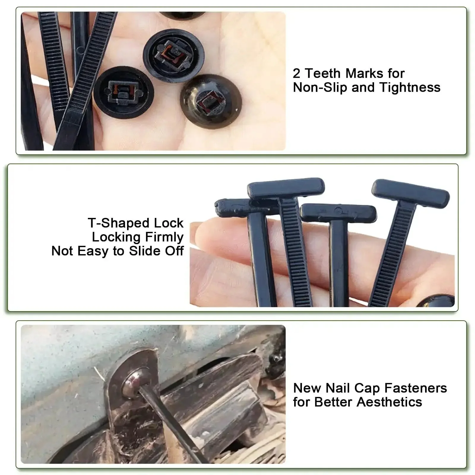 Heavy Duty Nylon Universal Cable Tie Buckles With Pin And Button Lock For Car Repairs, 100 Pack Zip Ties For Securing Bumpers, Trunk Linings, Engine Guards, Fender Linings, Fenders And Underbody Panels - Image 6