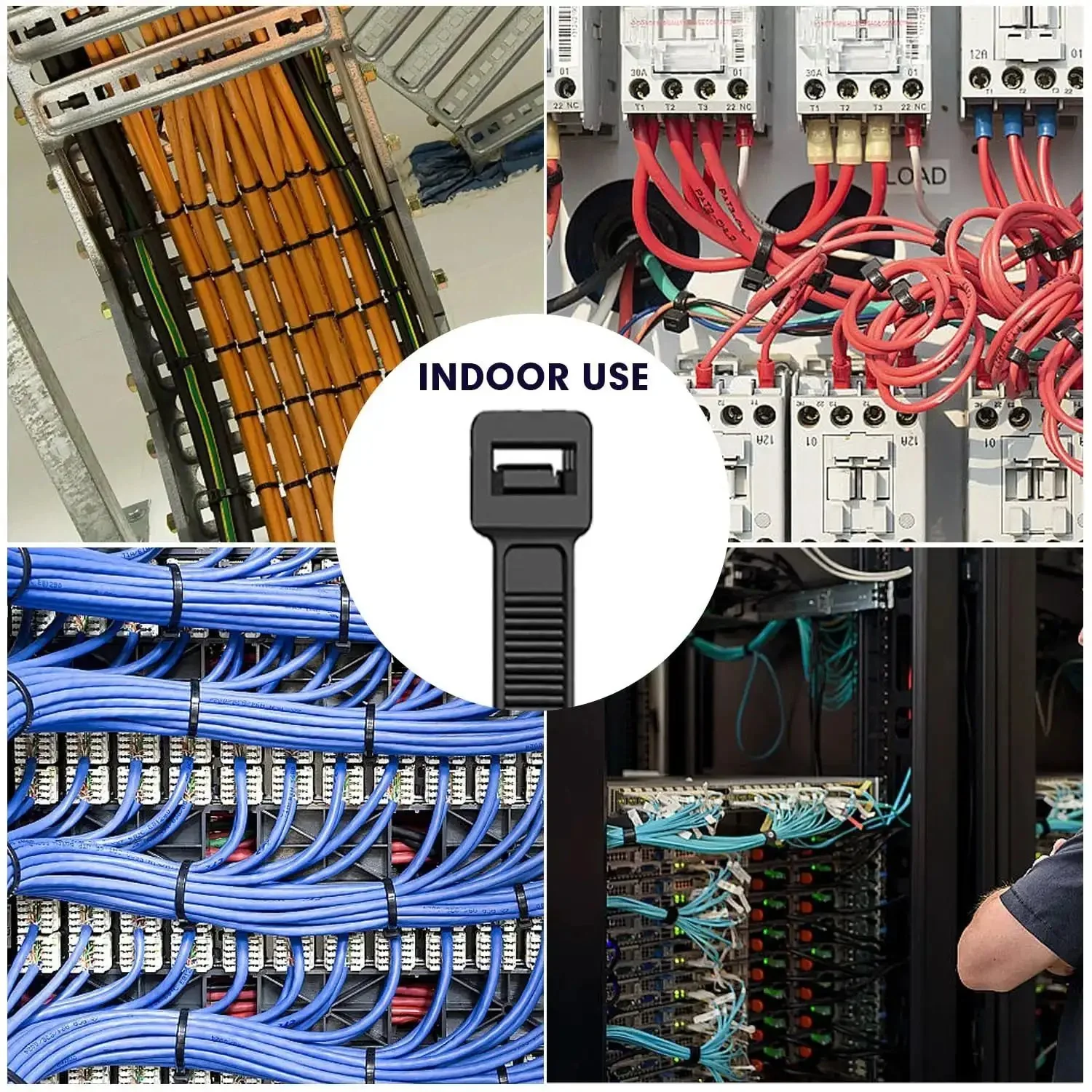 Heavy Duty Nylon Zip Ties 600 Pack Assorted Sizes 8 Inch 12 Inch 14 Inch 18 Inch With 100Lb Tensile Strength UV Resistant Weatherproof For Indoor Outdoor Use And Cable Management - Image 3