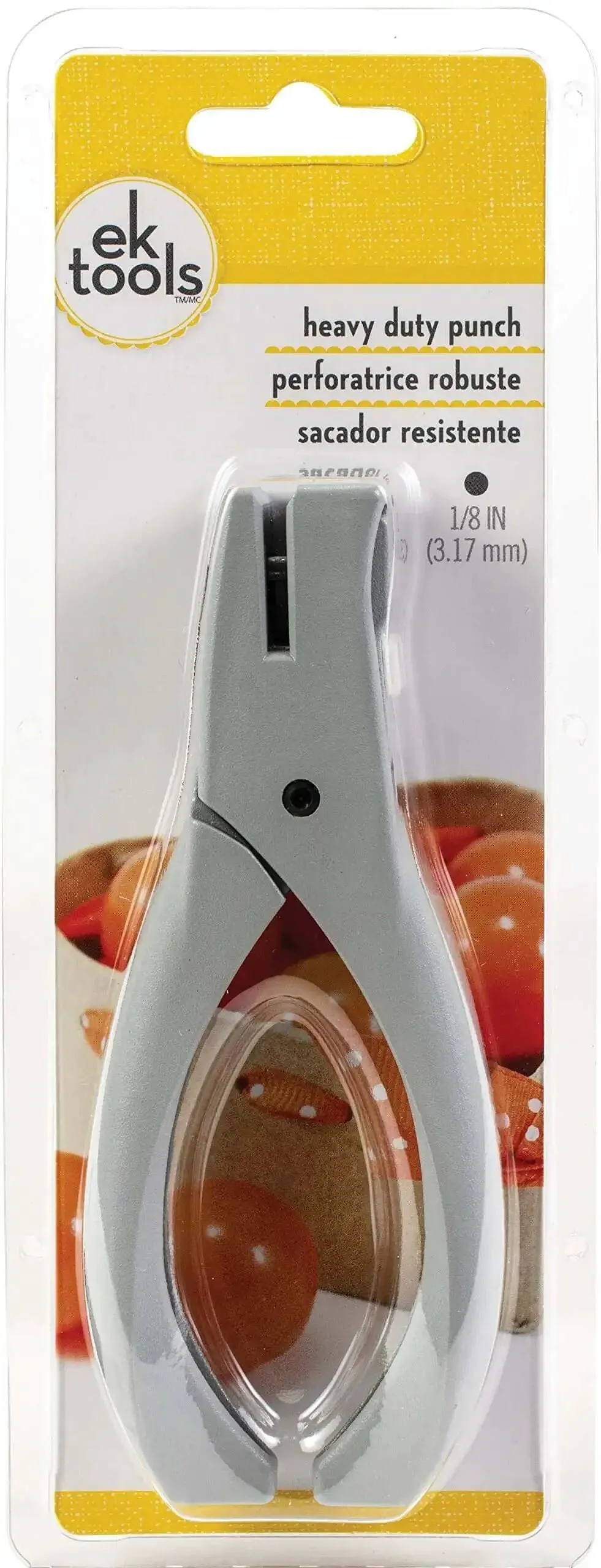 Heavy Duty One Eighth Inch Circle Craft Punch For Cardstock Chipboard And Lightweight Metal With Locking Handle Storage And Upside Down For Precise Placement