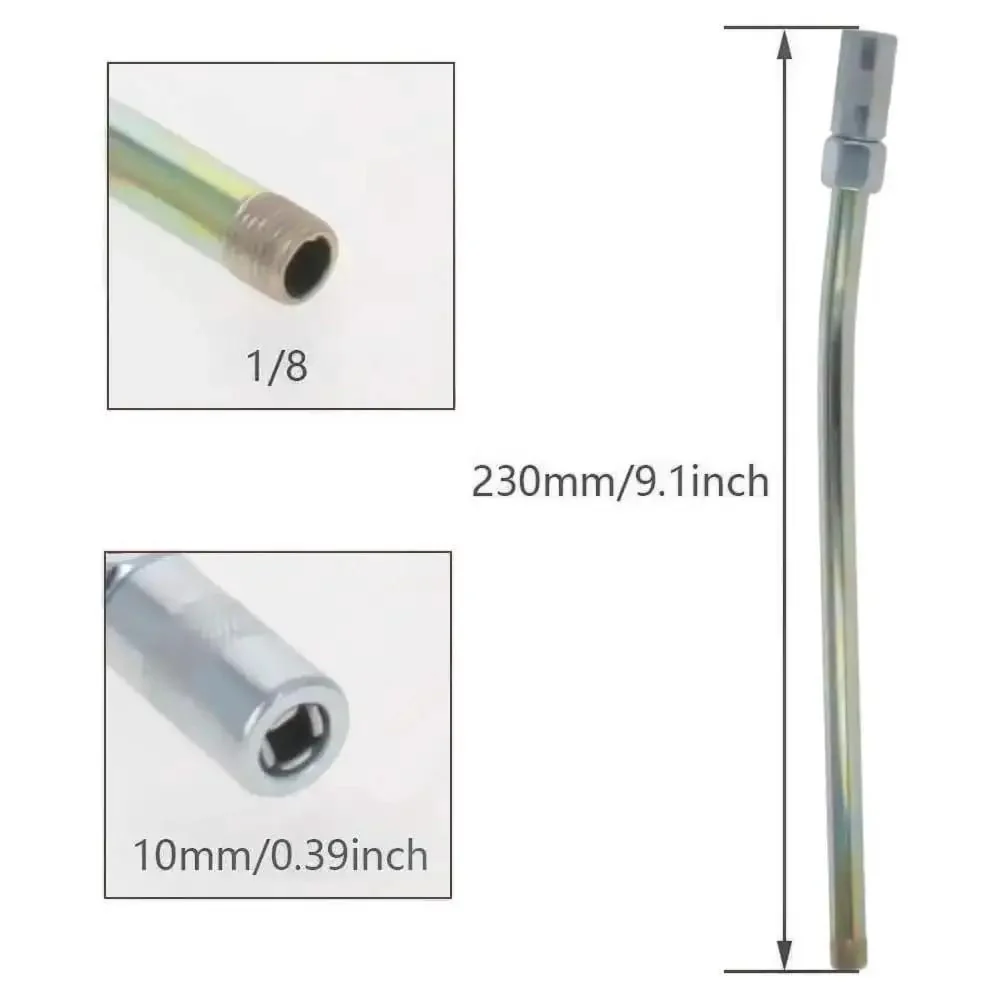 Heavy Duty One Eighth Inch NPT Grease Fitting Extension Tube With Zinc Plated Nozzle Fits All One Eighth NPT Threads, Carbon Steel Construction, 4500 PSI Max, Pro Grade Greasing Accessory For Quick Lubrication - Image 7