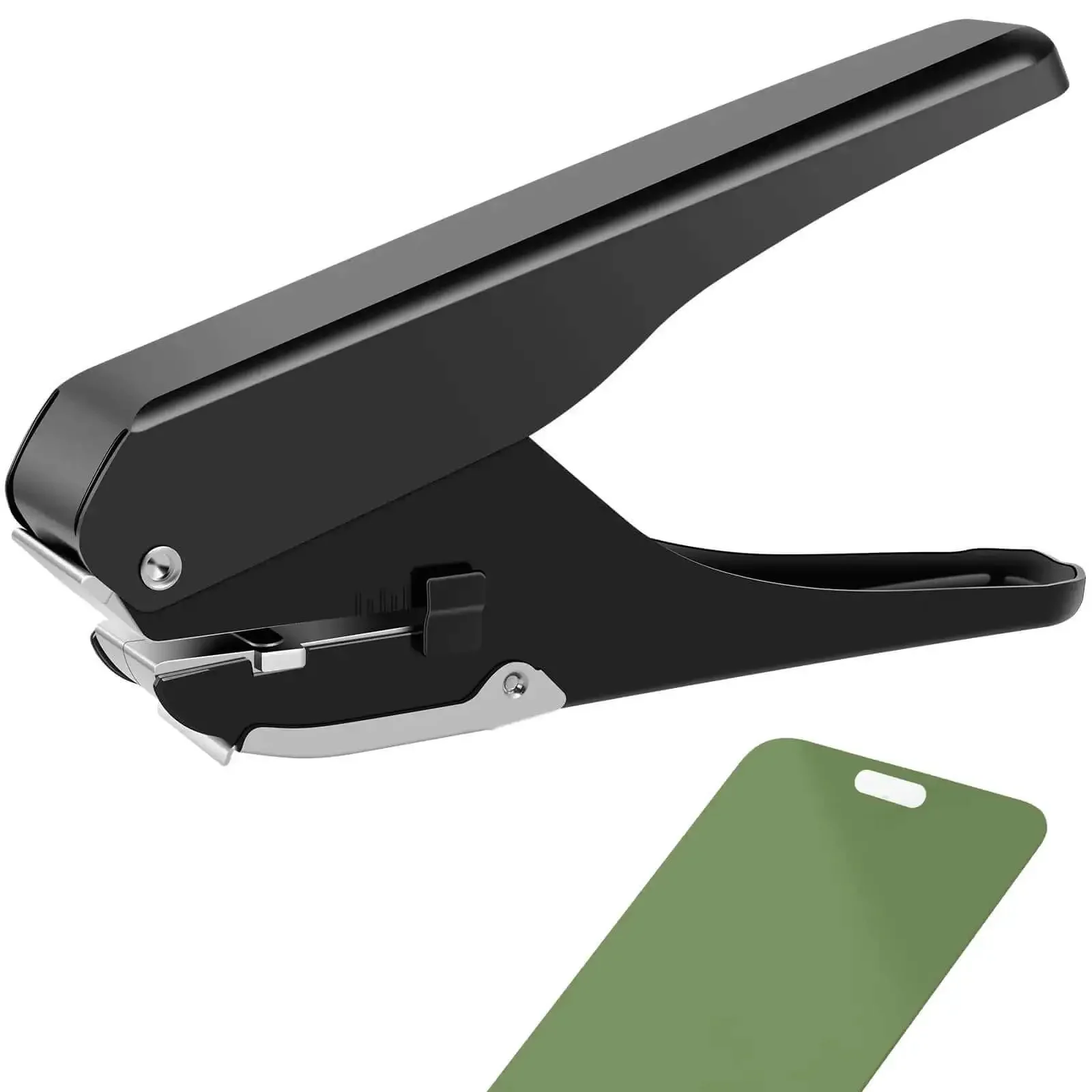 Heavy-Duty Oval Hole Punch, Metal Handheld Slot Puncher For ID Cards And Paper, Precise Single-Hole Punch Tool For Office And Craft, Durable, Easy-Grip Puncher For Quick Paper Organization - Image 2